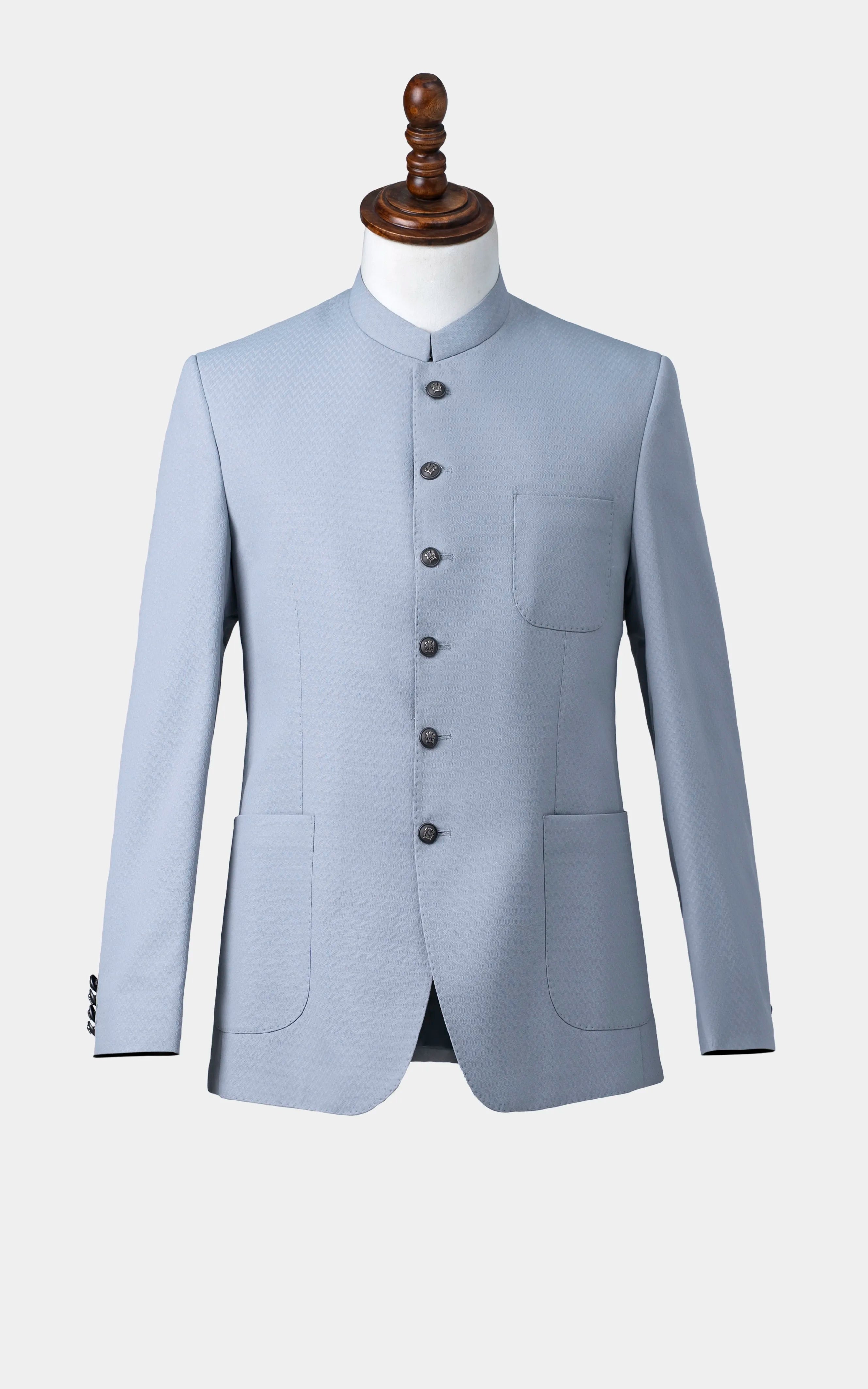 TEXTURED BLENDED PRINCE COAT | FESTIVE COLLECTION POWDER GREY