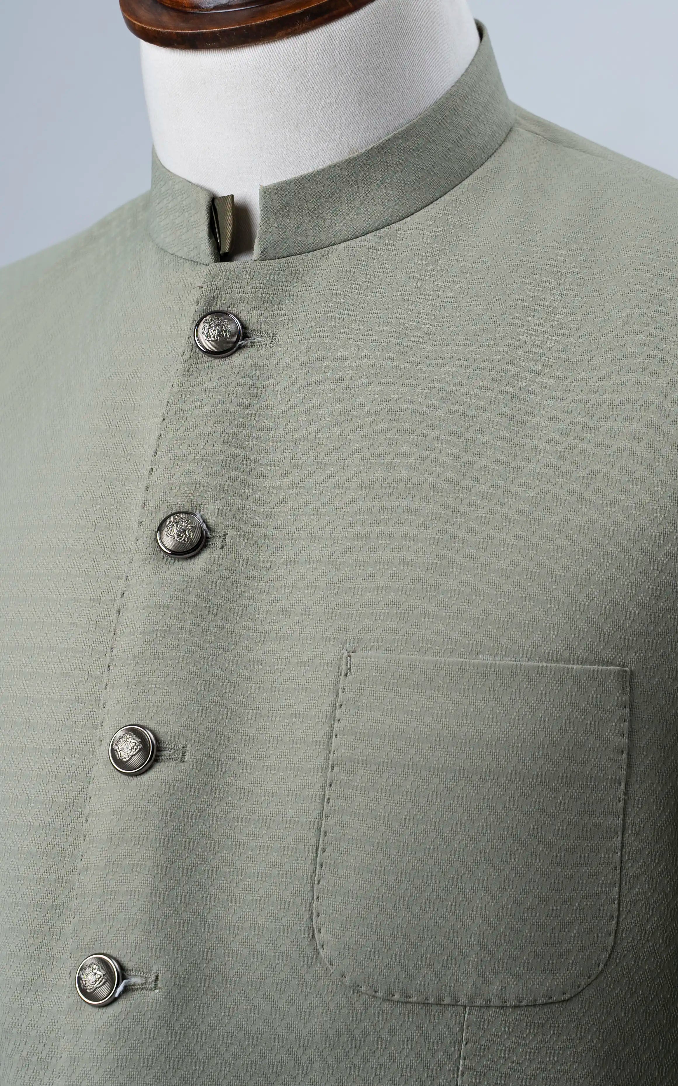 TEXTURED BLENDED PRINCE COAT | FESTIVE COLLECTION LIGHT GREEN