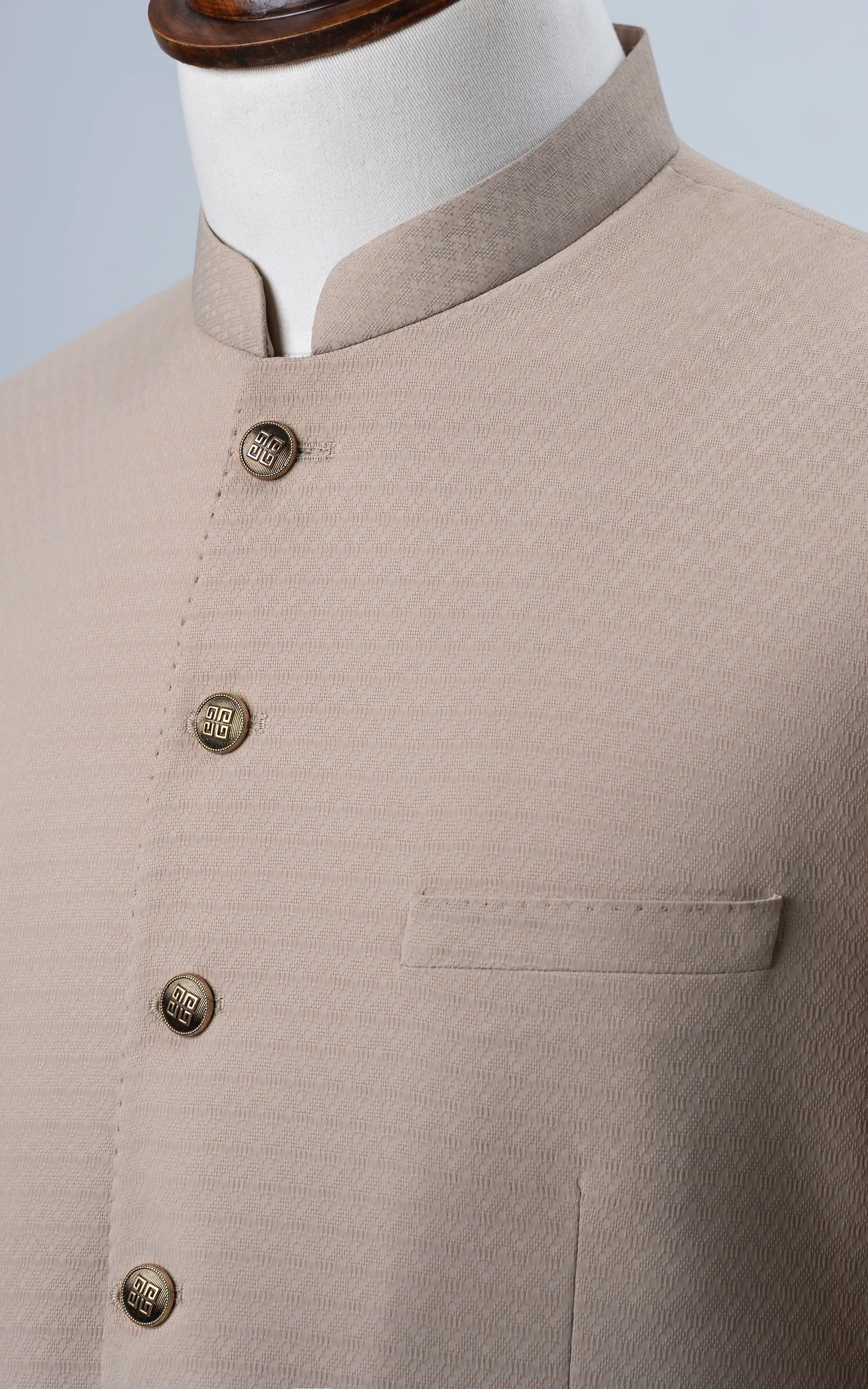 TEXTURED BLENDED PRINCE COAT | FESTIVE COLLECTION BEIGE