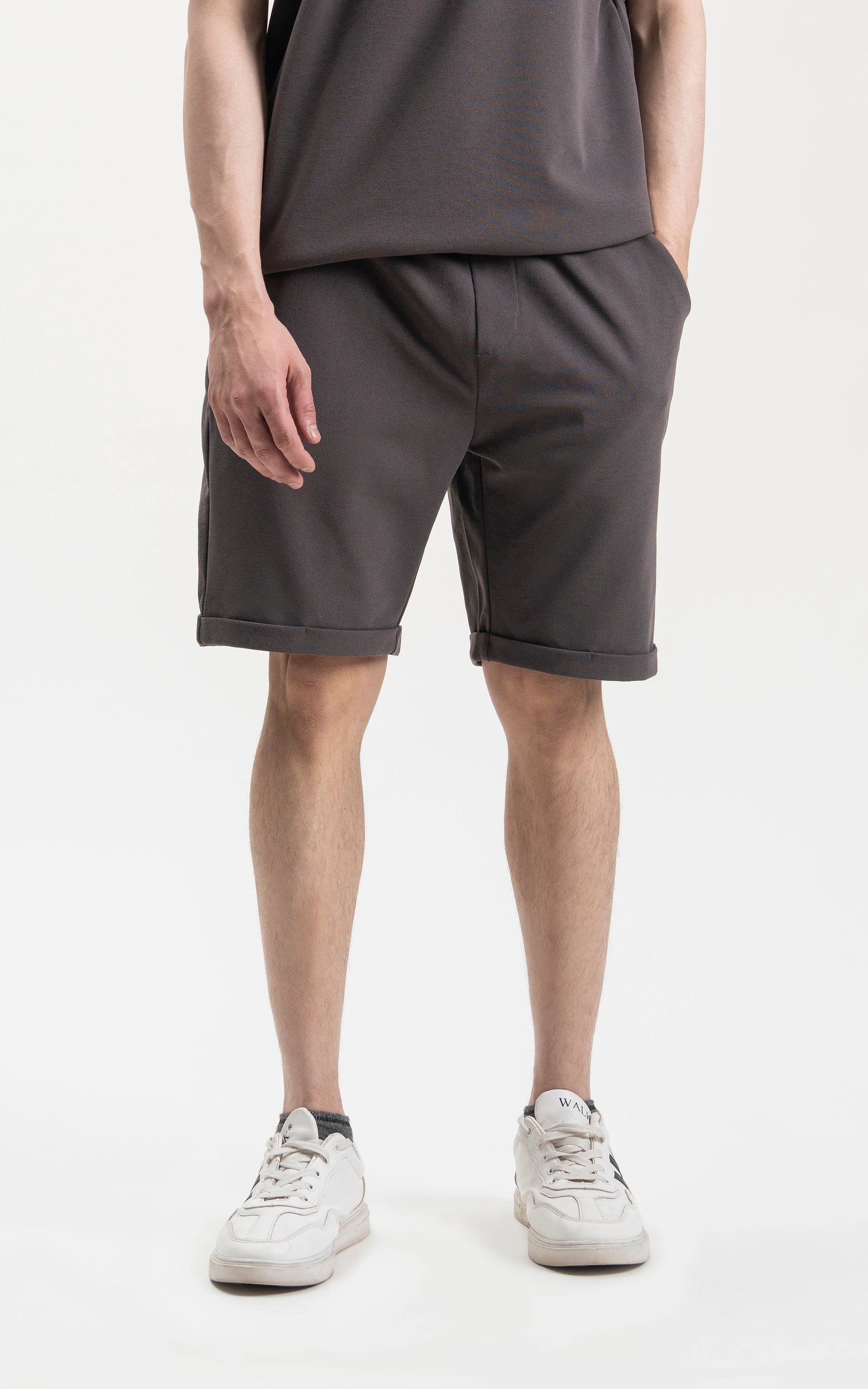 REGULAR FIT CASUAL SHORT CHARCOAL GREY
