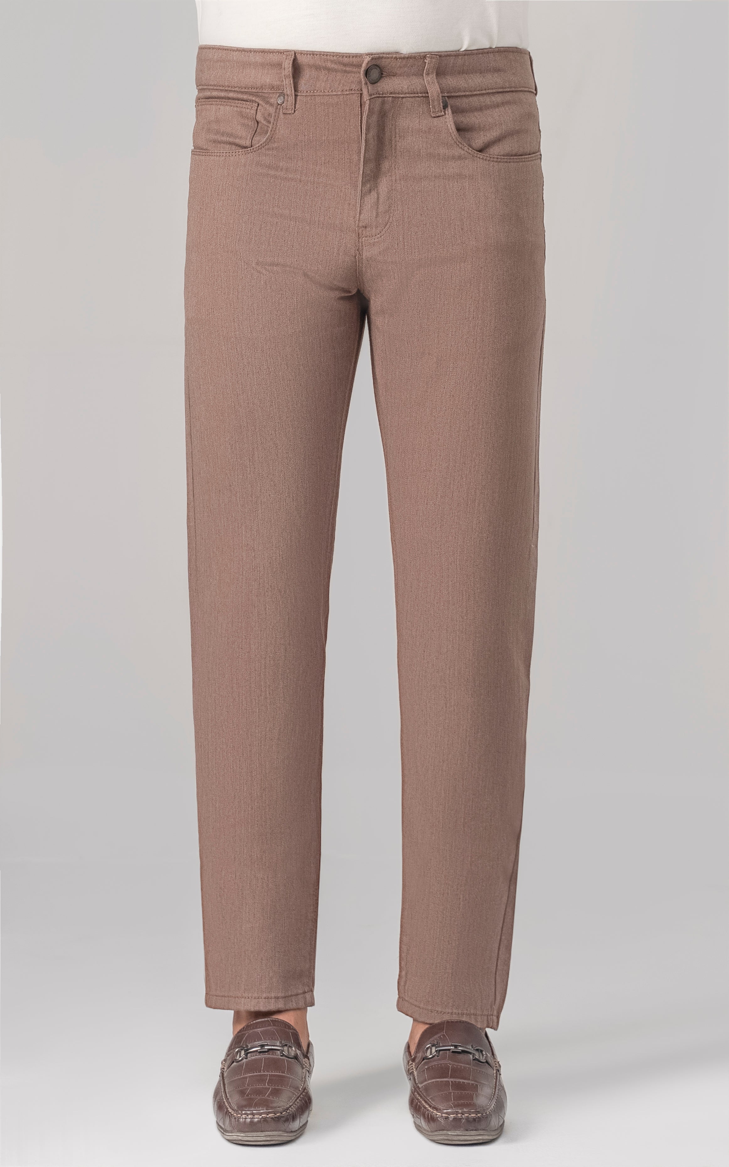 CASUAL PANT STRAIGHT FIT BROWN