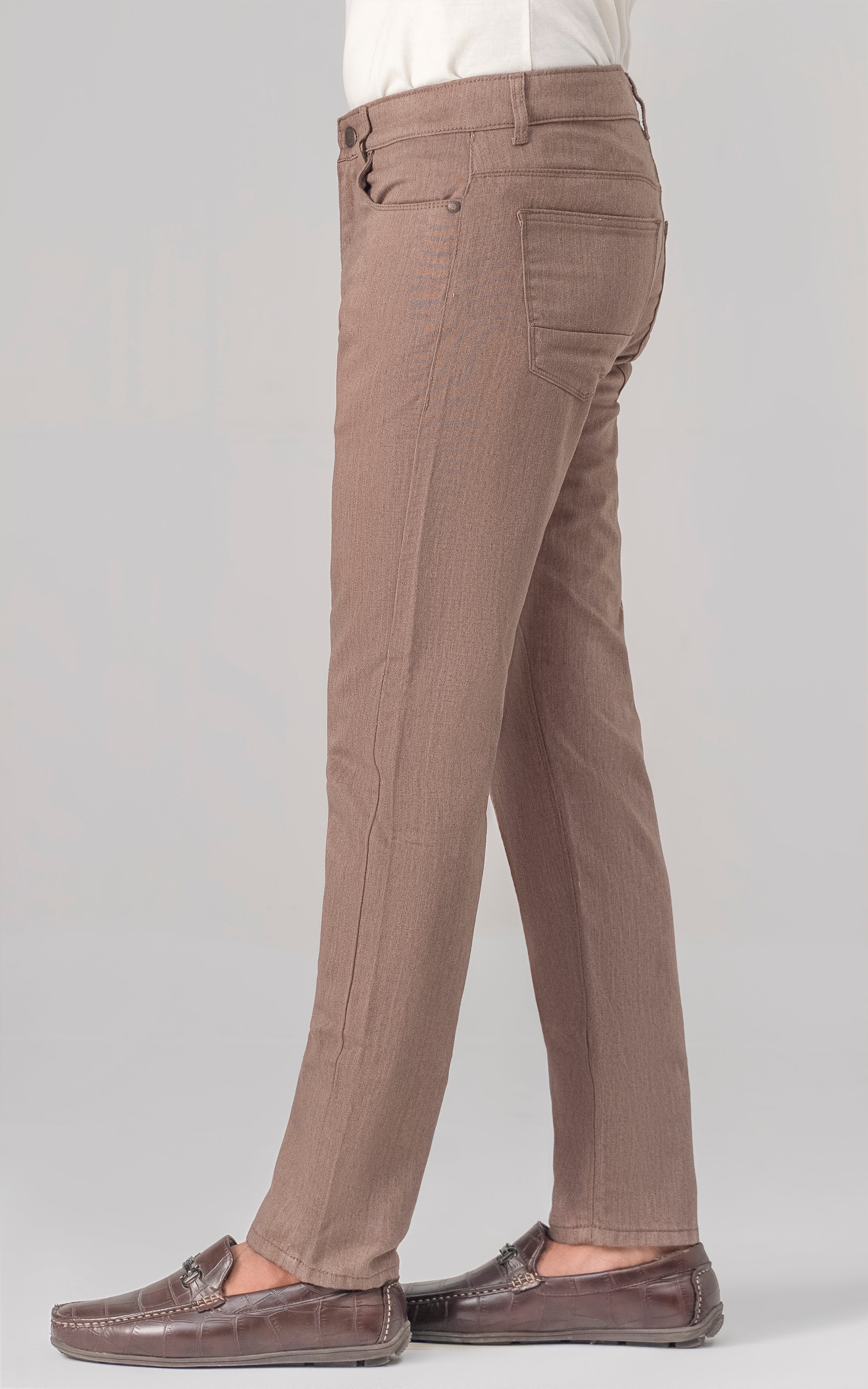 CASUAL PANT STRAIGHT FIT BROWN