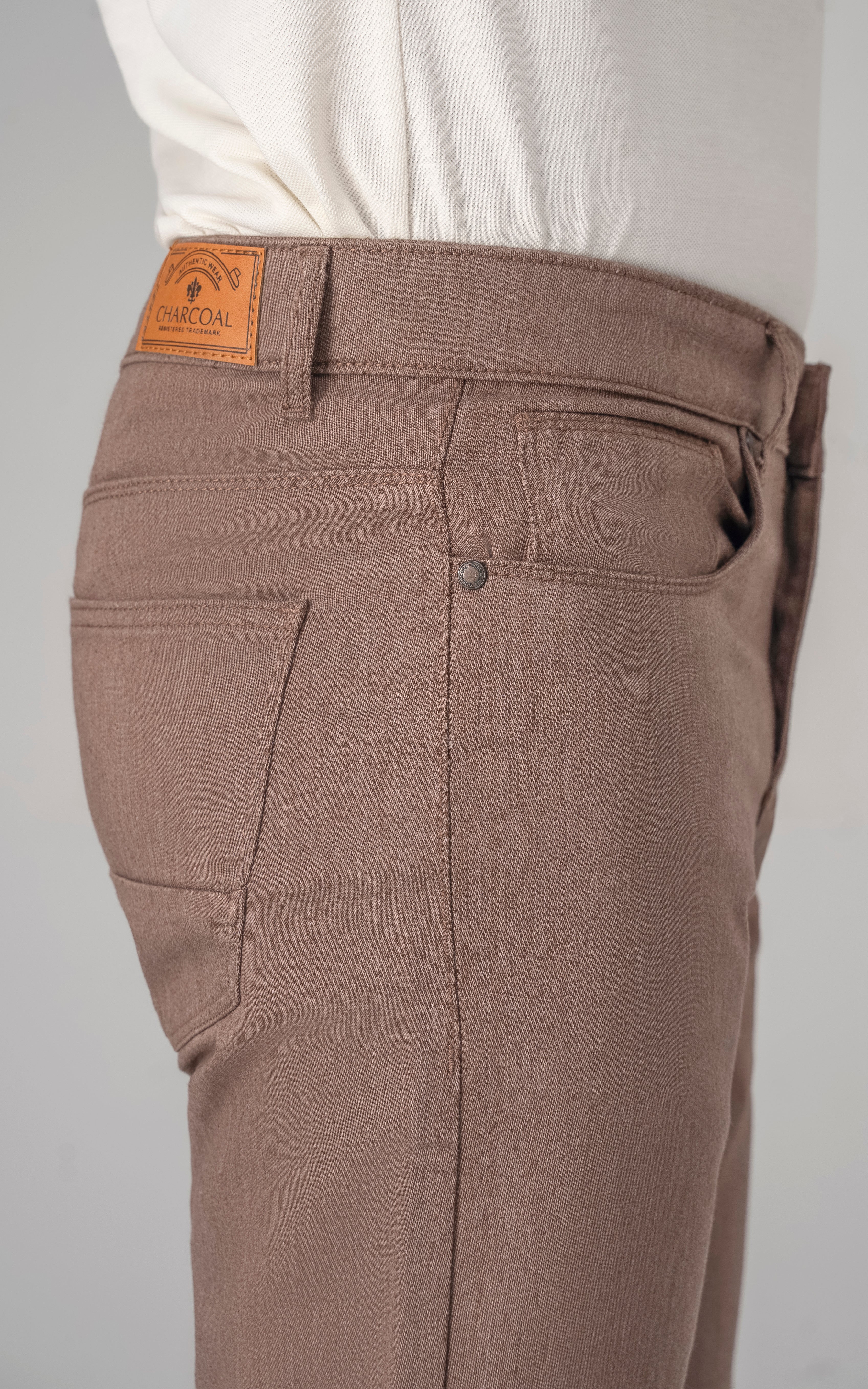 CASUAL PANT STRAIGHT FIT BROWN