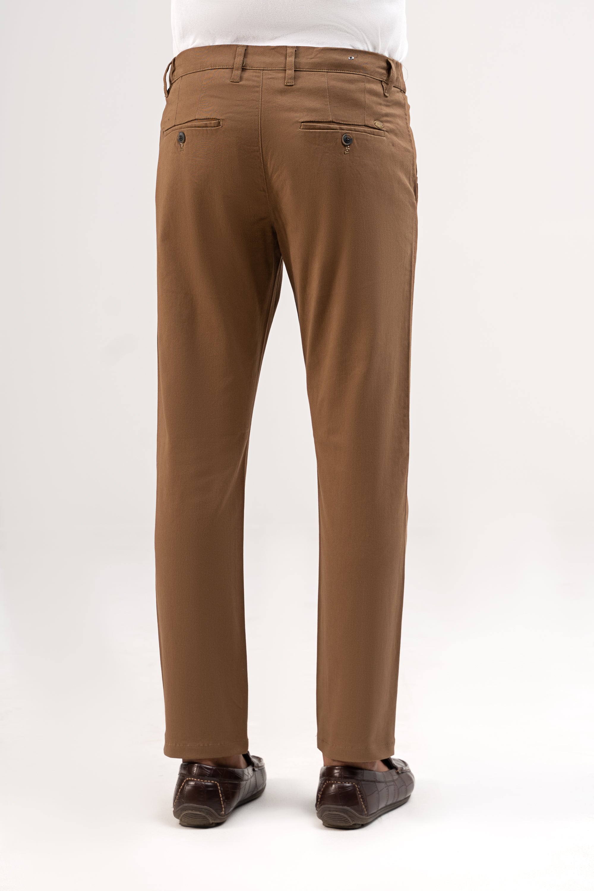 CROSS POCKET ELASTIC WAIST PANT DARK BROWN