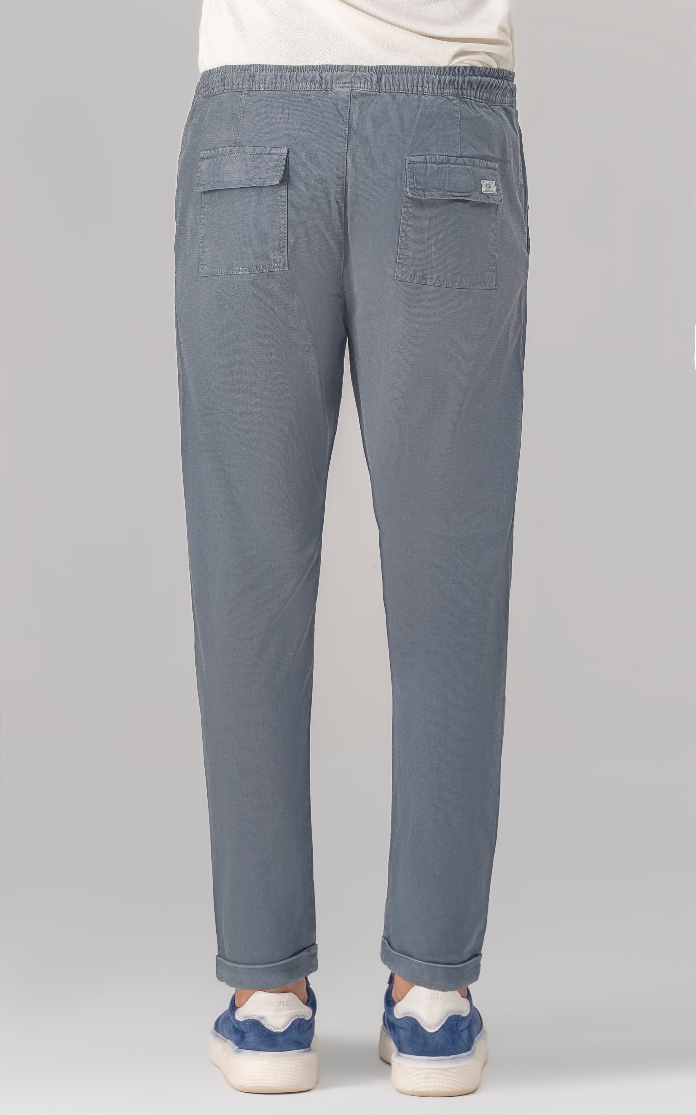 SLIM FIT TEXTURED JOGGER TROUSER TEAL BLUE