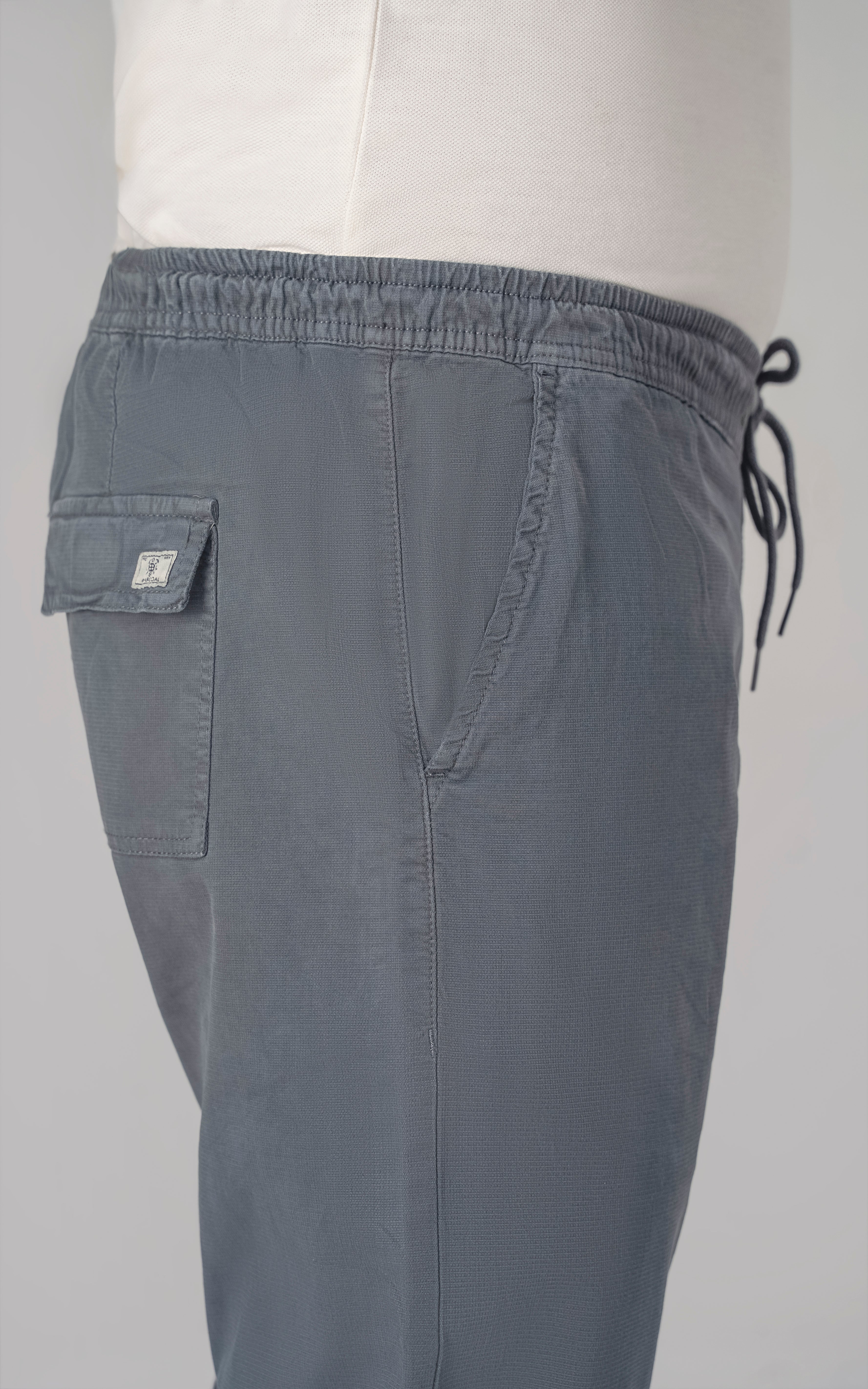 SLIM FIT TEXTURED JOGGER TROUSER TEAL BLUE