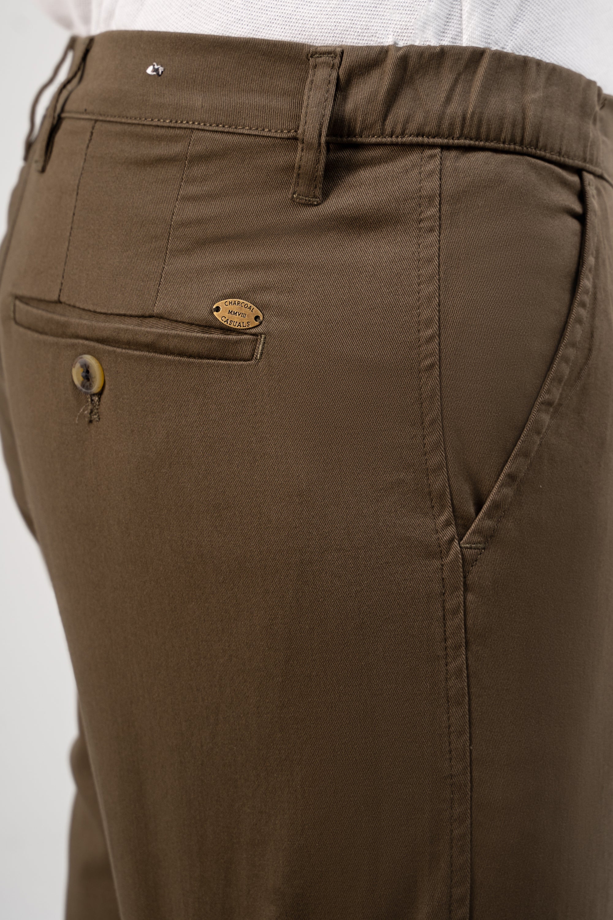 CROSS POCKET ELASTIC WAIST PANT OLIVE