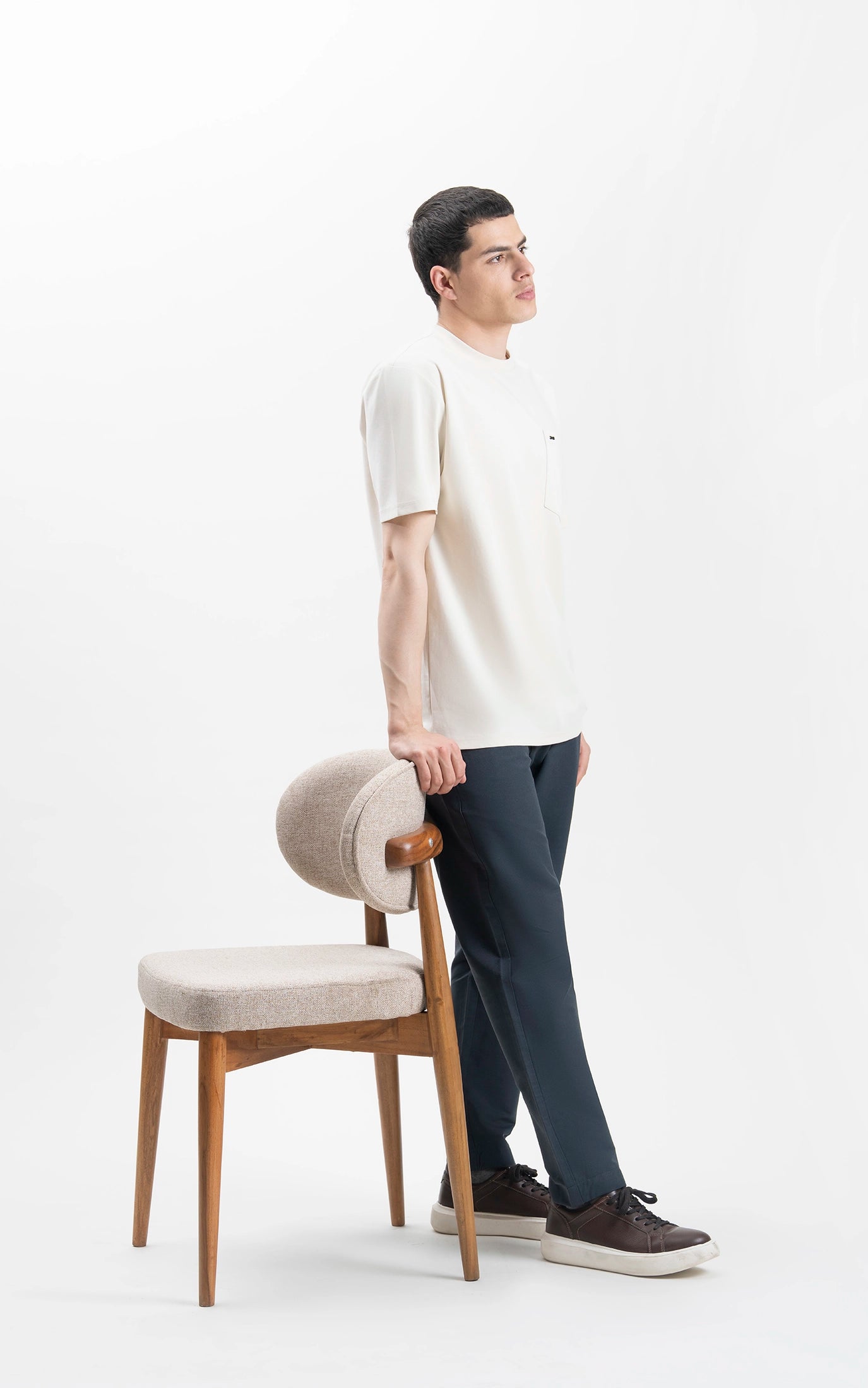 OVERSIZE FIT CREW NECK T-SHIRT BEIGE