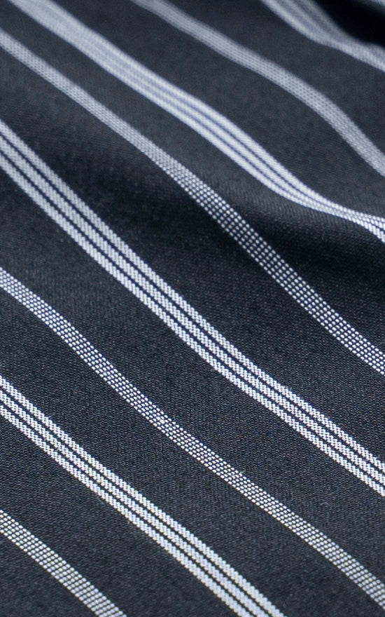 SEMI FORMAL SMART FIT STRIPED SHIRT BLACK WHITE