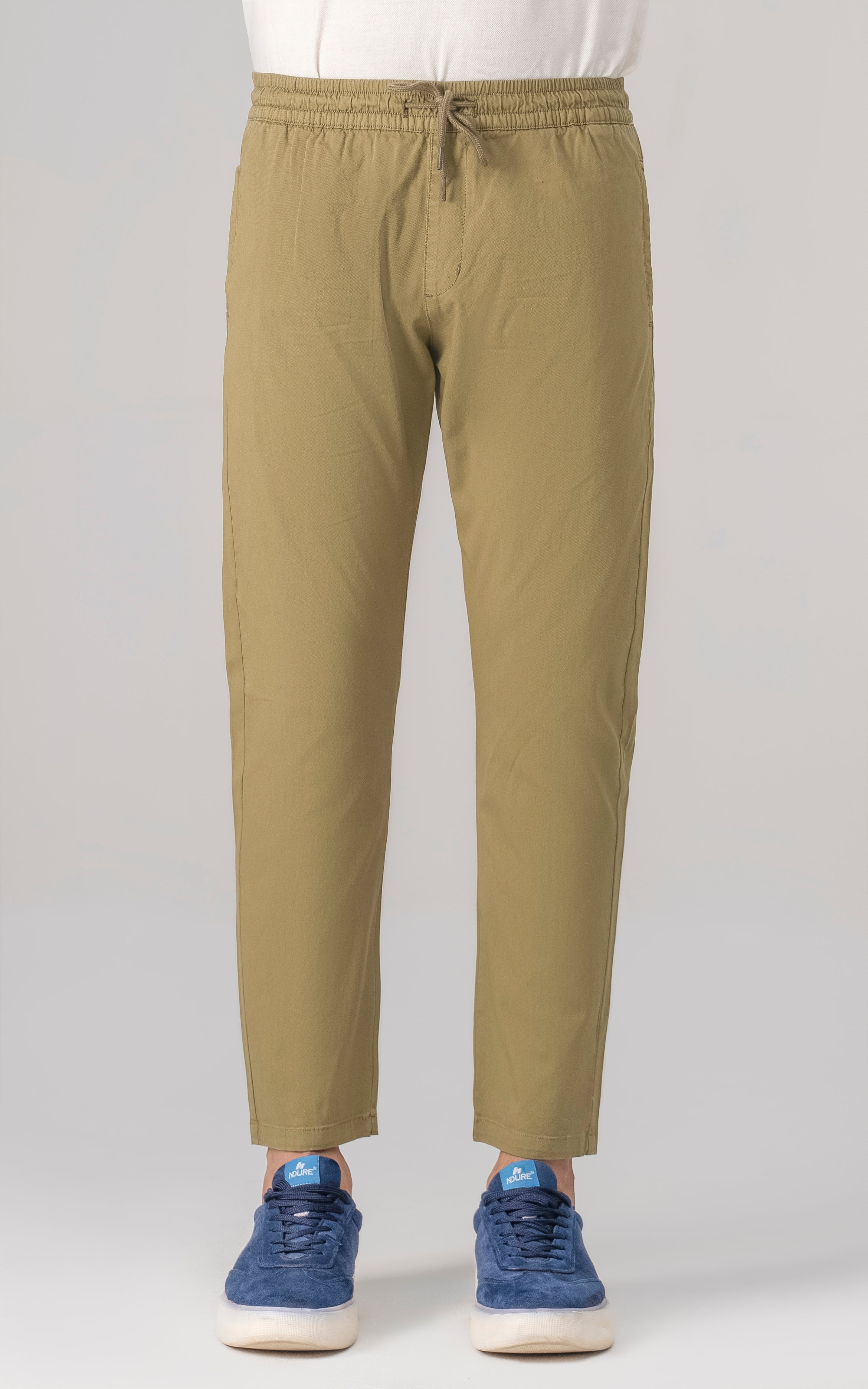 SLIM FIT TEXTURED JOGGER TROUSER OLIVE