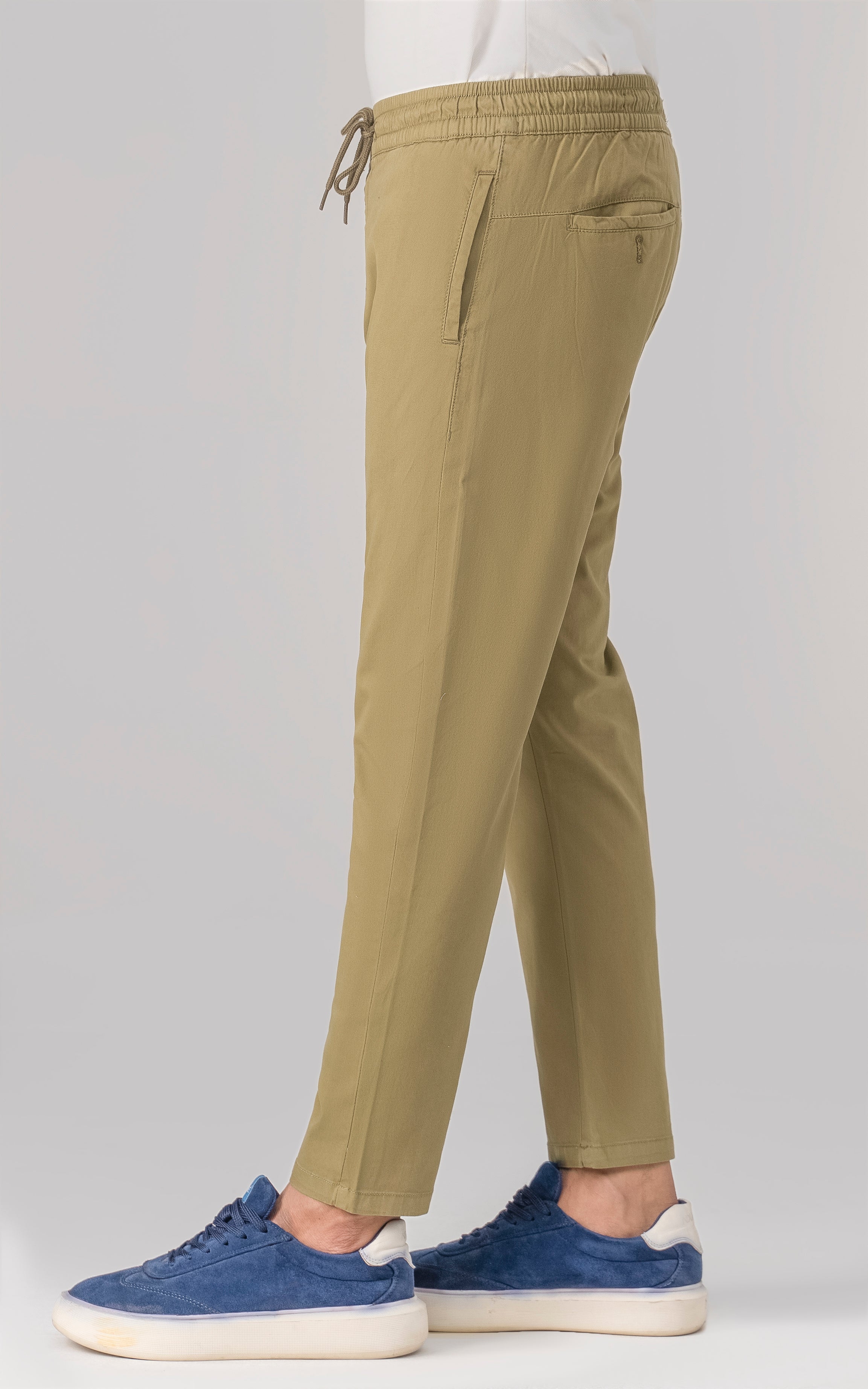SLIM FIT TEXTURED JOGGER TROUSER OLIVE