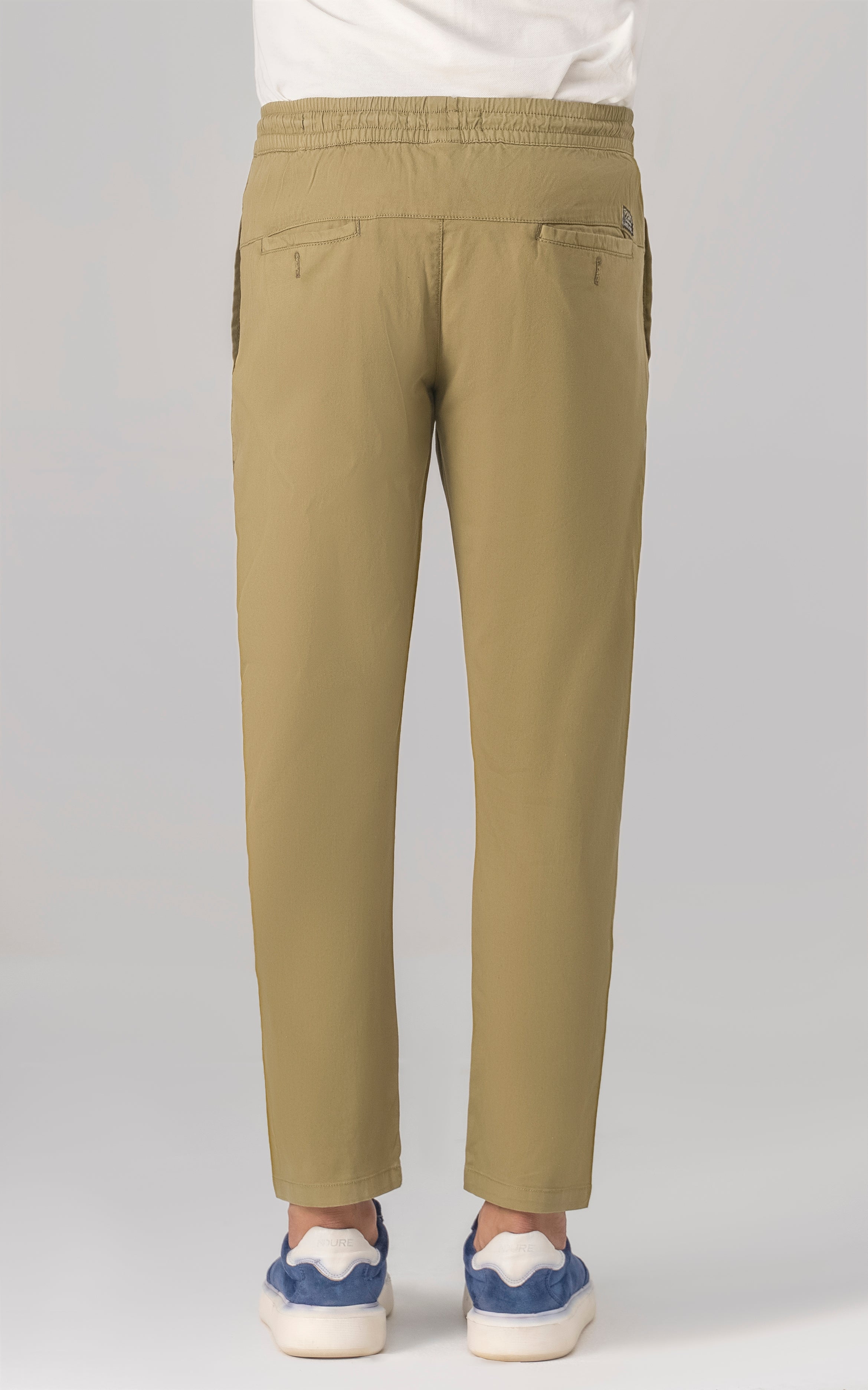 SLIM FIT TEXTURED JOGGER TROUSER OLIVE