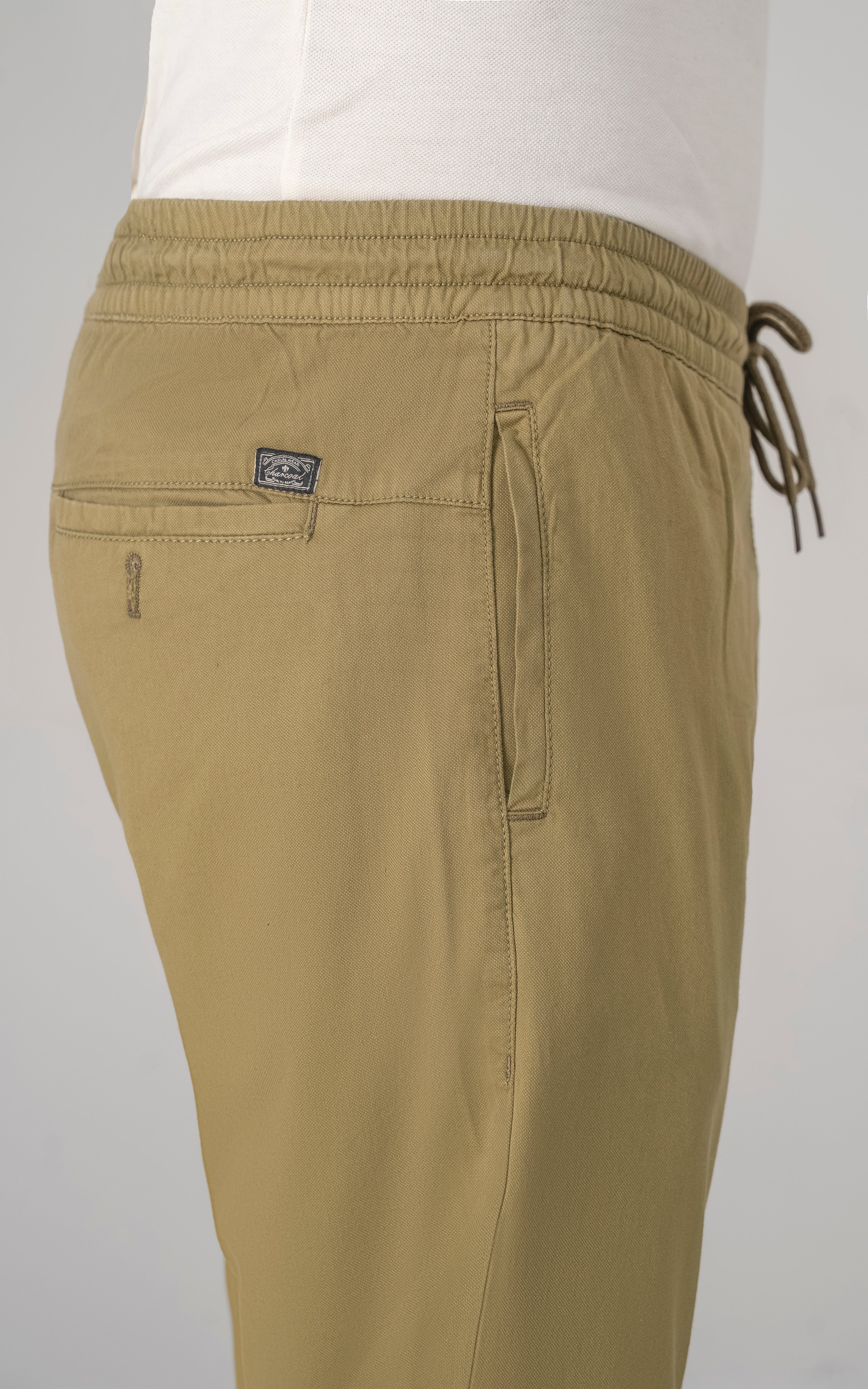 SLIM FIT TEXTURED JOGGER TROUSER OLIVE