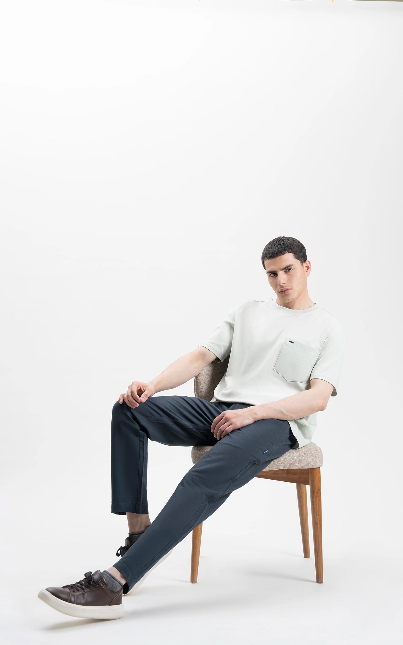 OVERSIZE FIT CREW NECK T-SHIRT AQUA GREEN