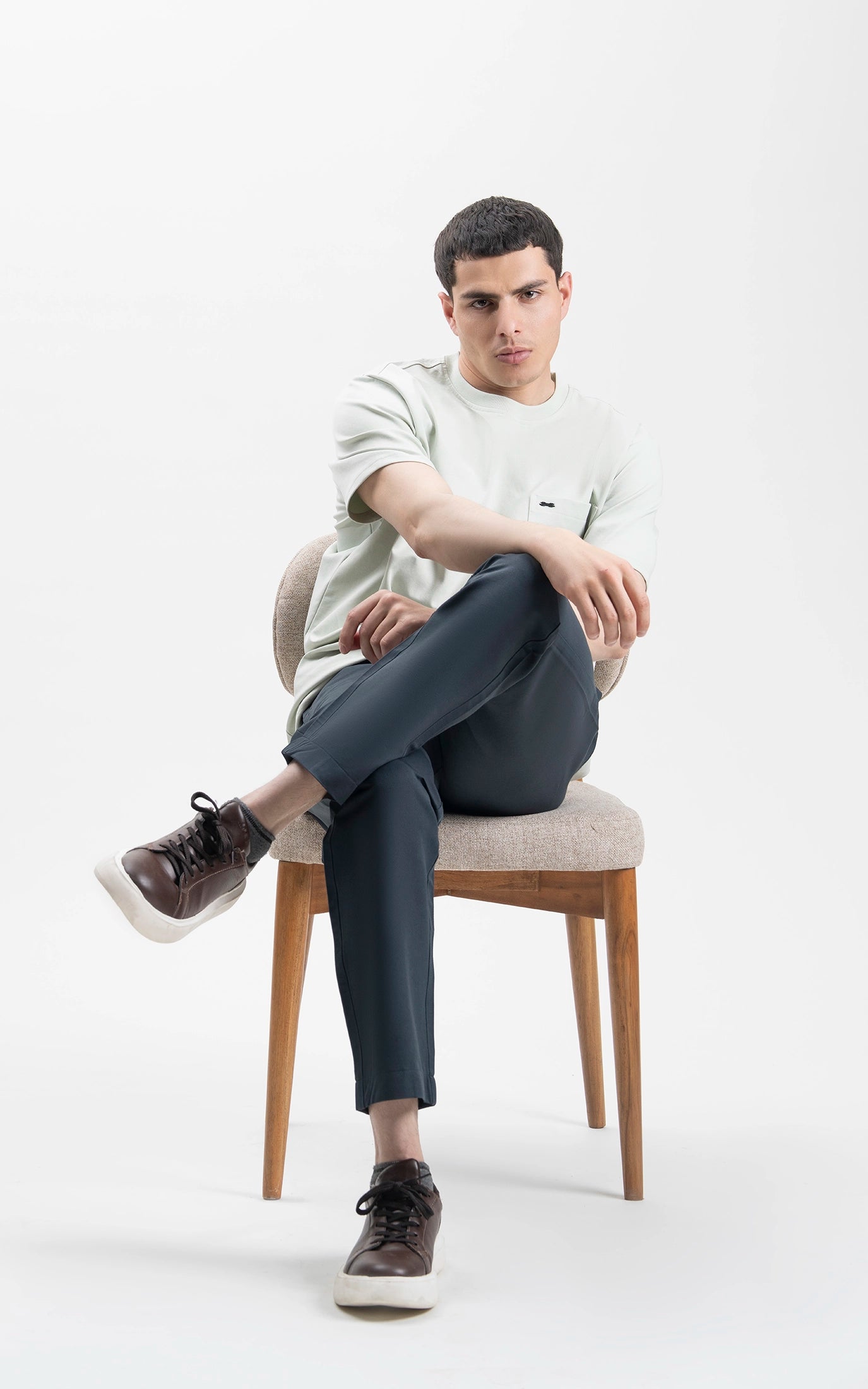 OVERSIZE FIT CREW NECK T-SHIRT AQUA GREEN