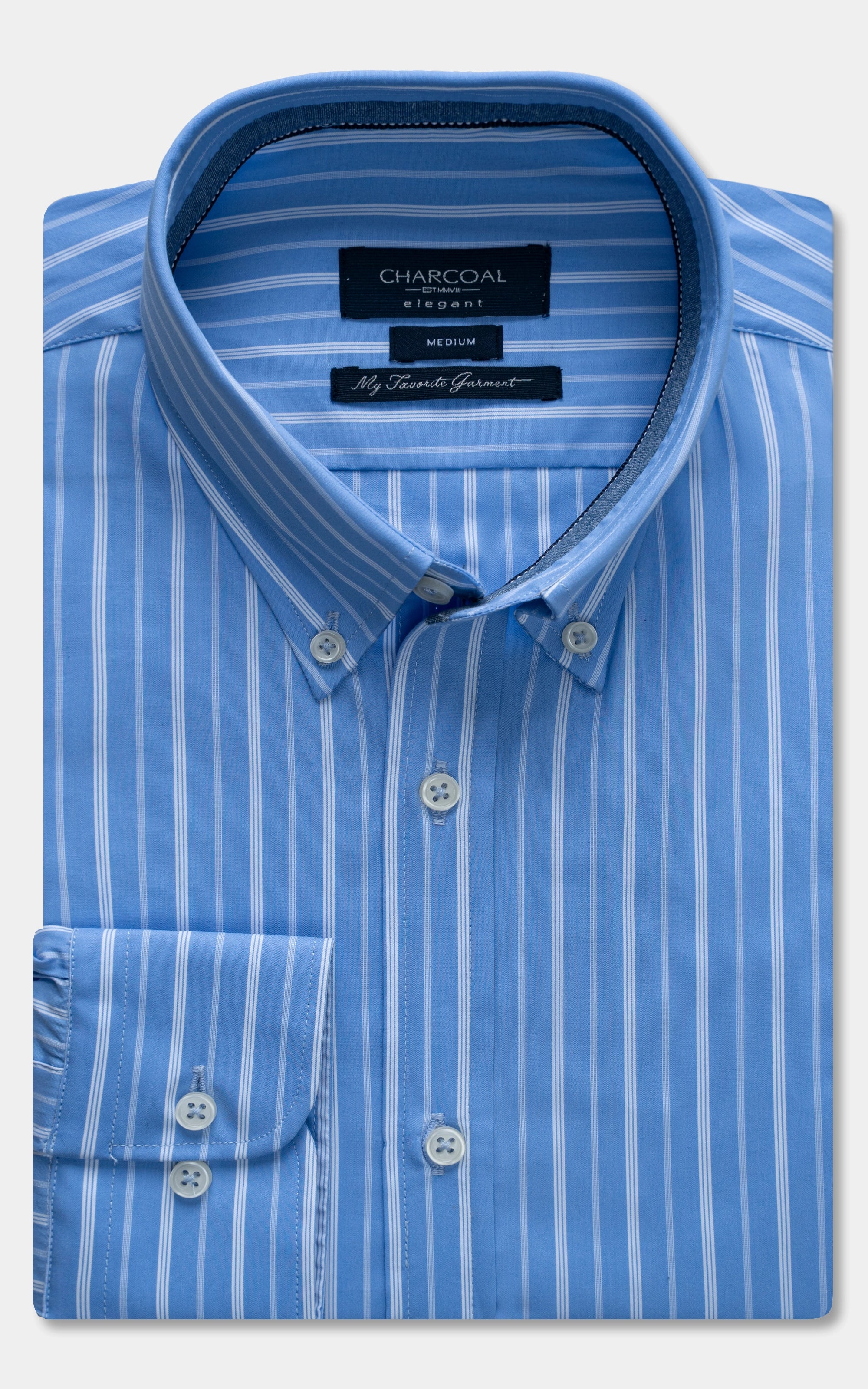 SEMI FORMAL SMART FIT STRIPED SHIRT BLUE WHITE