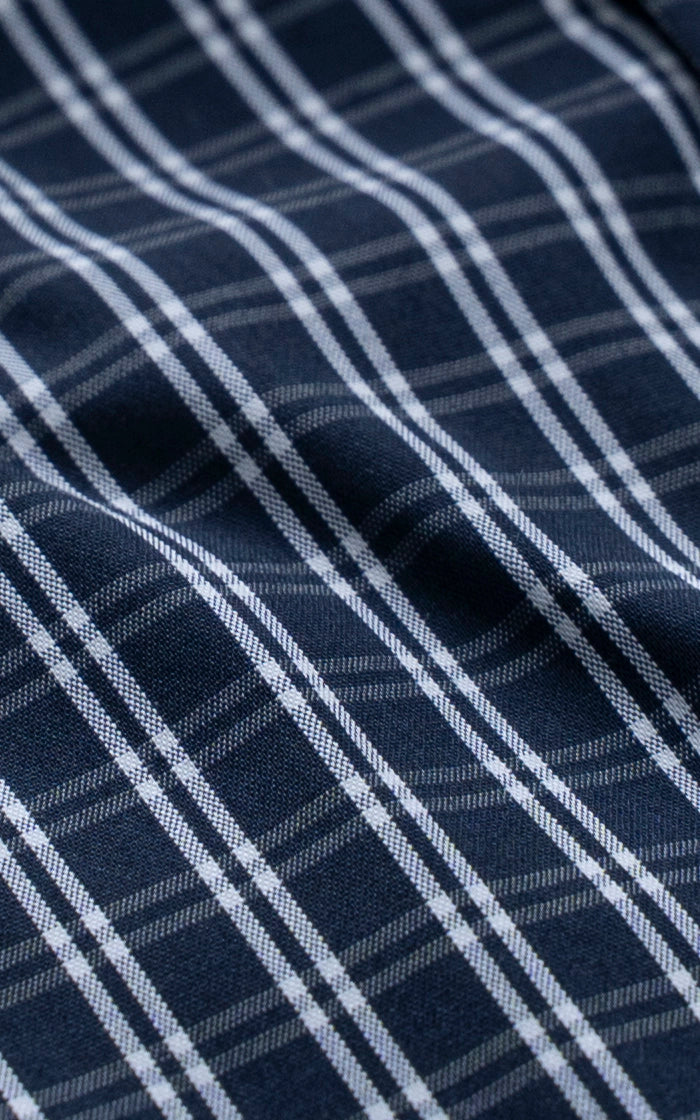 SEMI FORMAL SMART FIT CHECK SHIRT NAVY