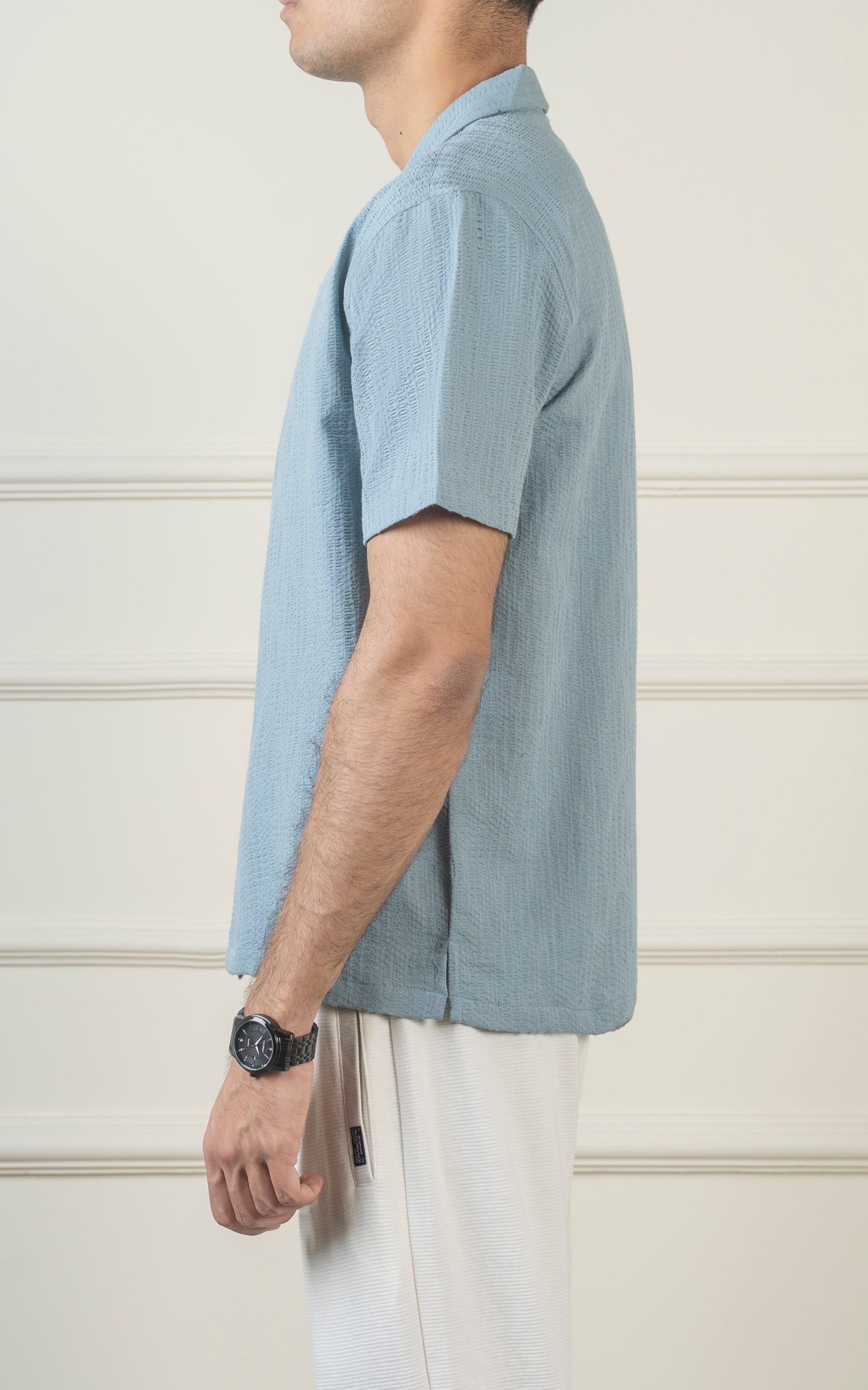 CASUAL SHIRT CUBAN COLLAR SKY