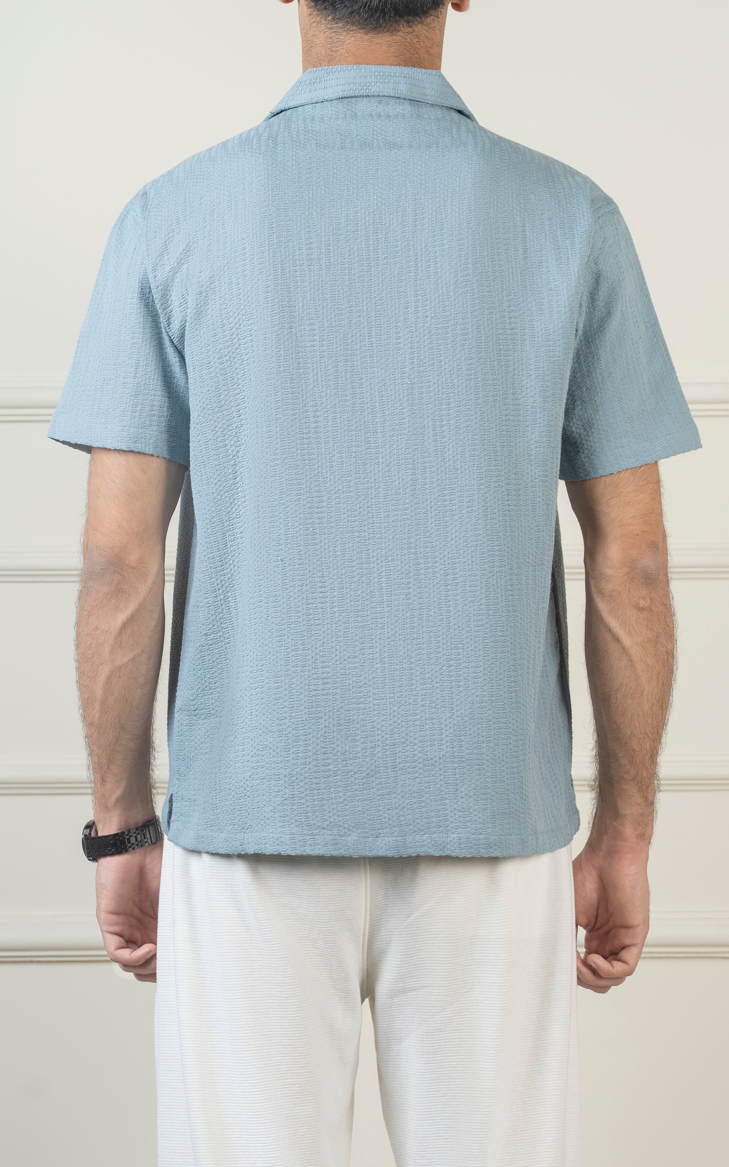 CASUAL SHIRT CUBAN COLLAR SKY