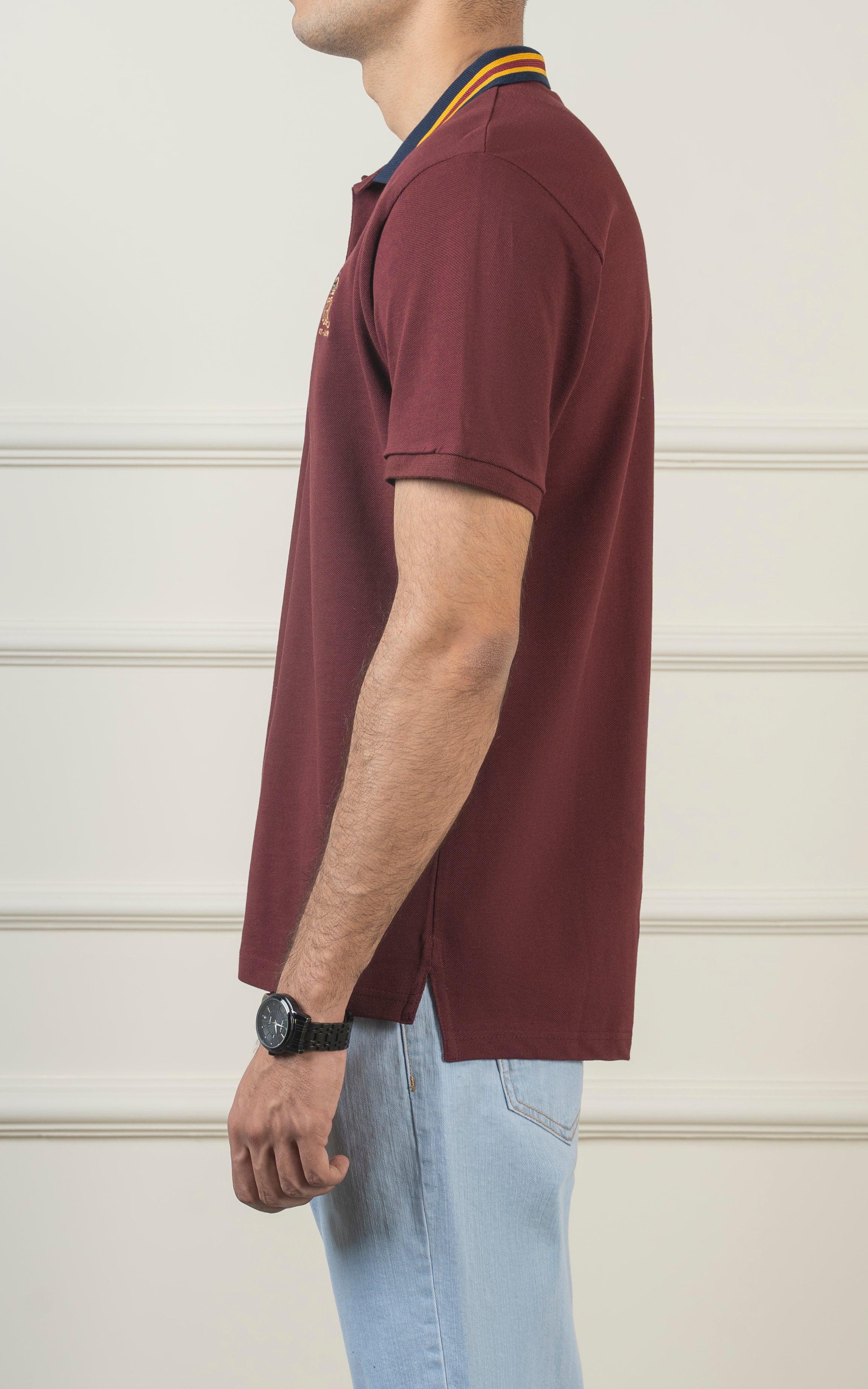 TIPPING COLLAR POLO MAROON