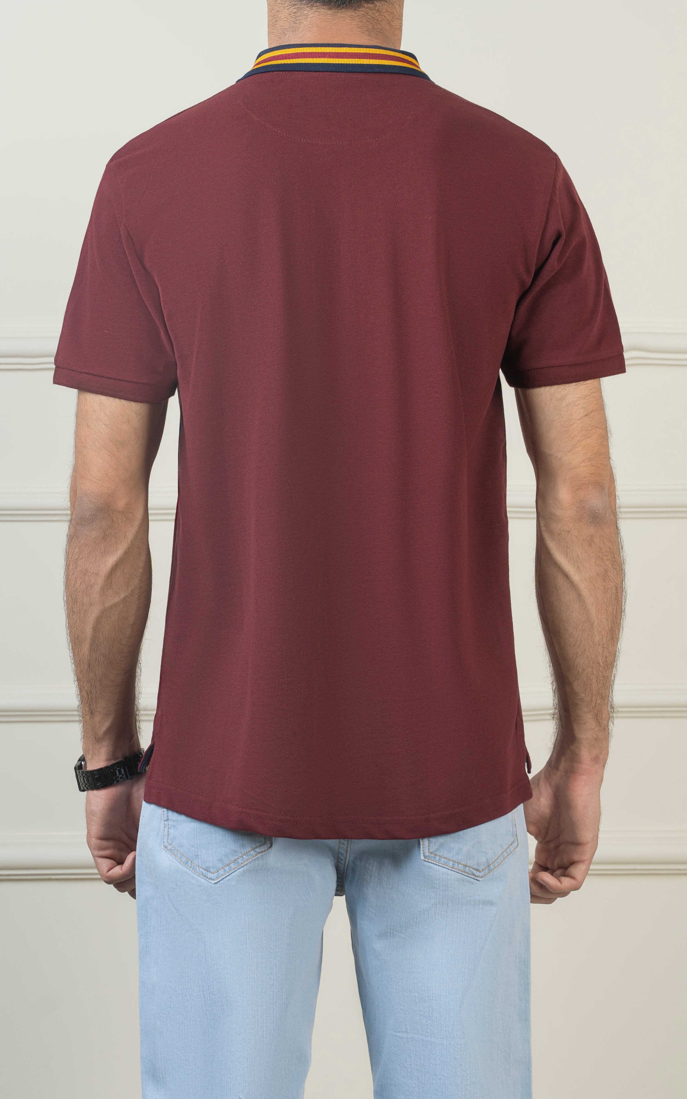 TIPPING COLLAR POLO MAROON