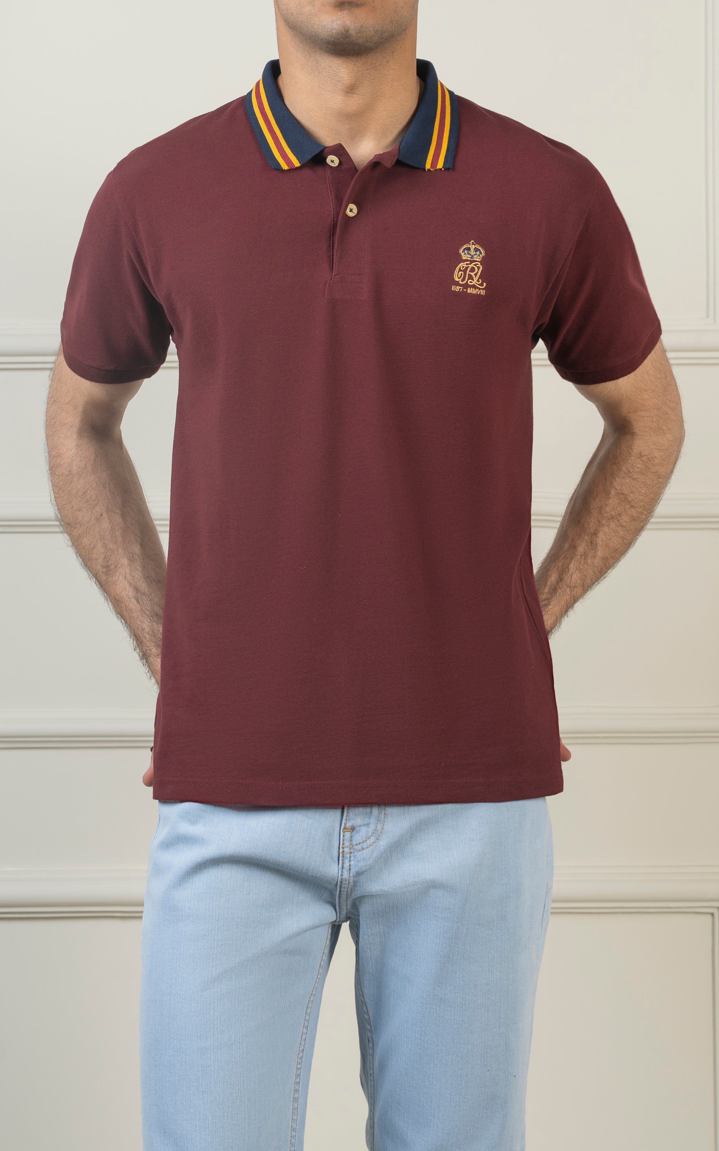 TIPPING COLLAR POLO MAROON