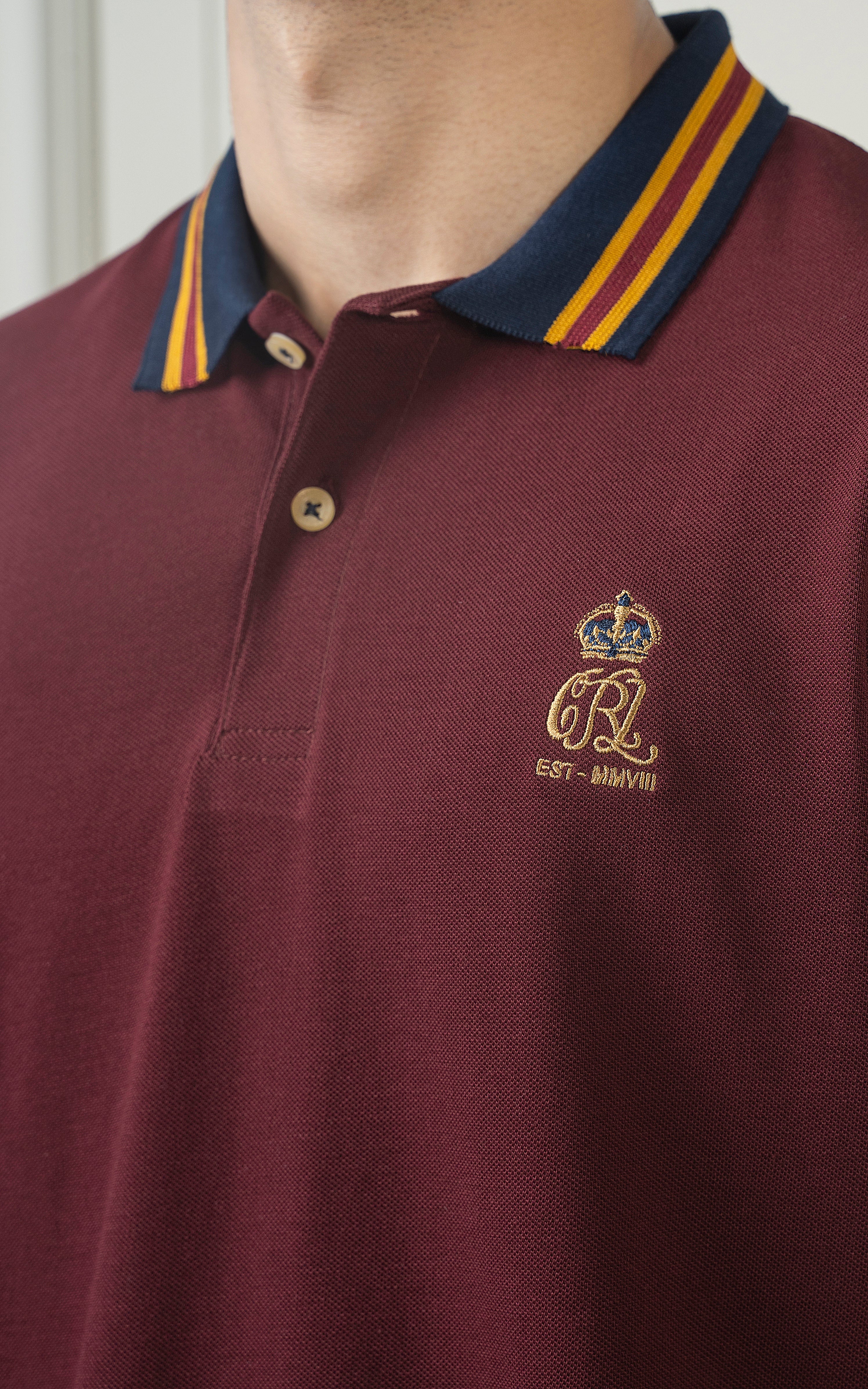 TIPPING COLLAR POLO MAROON