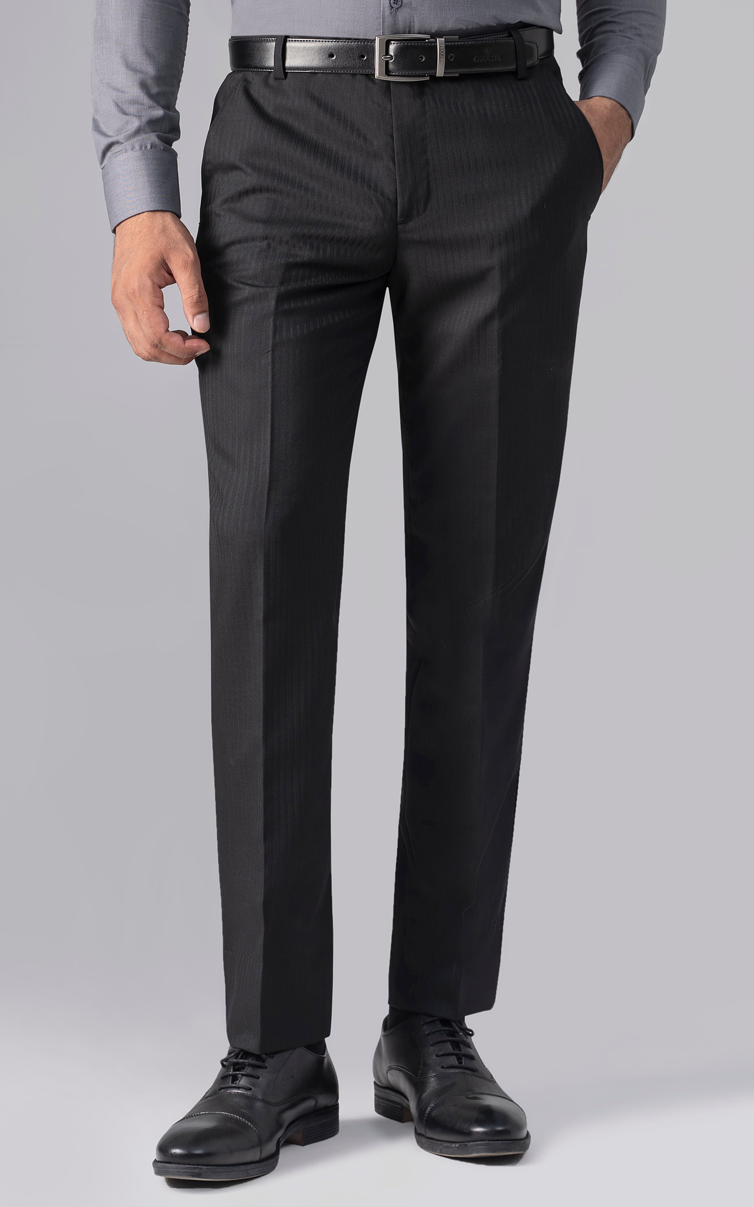 DRESS PANT SLIM FIT BLACK TEXTURE