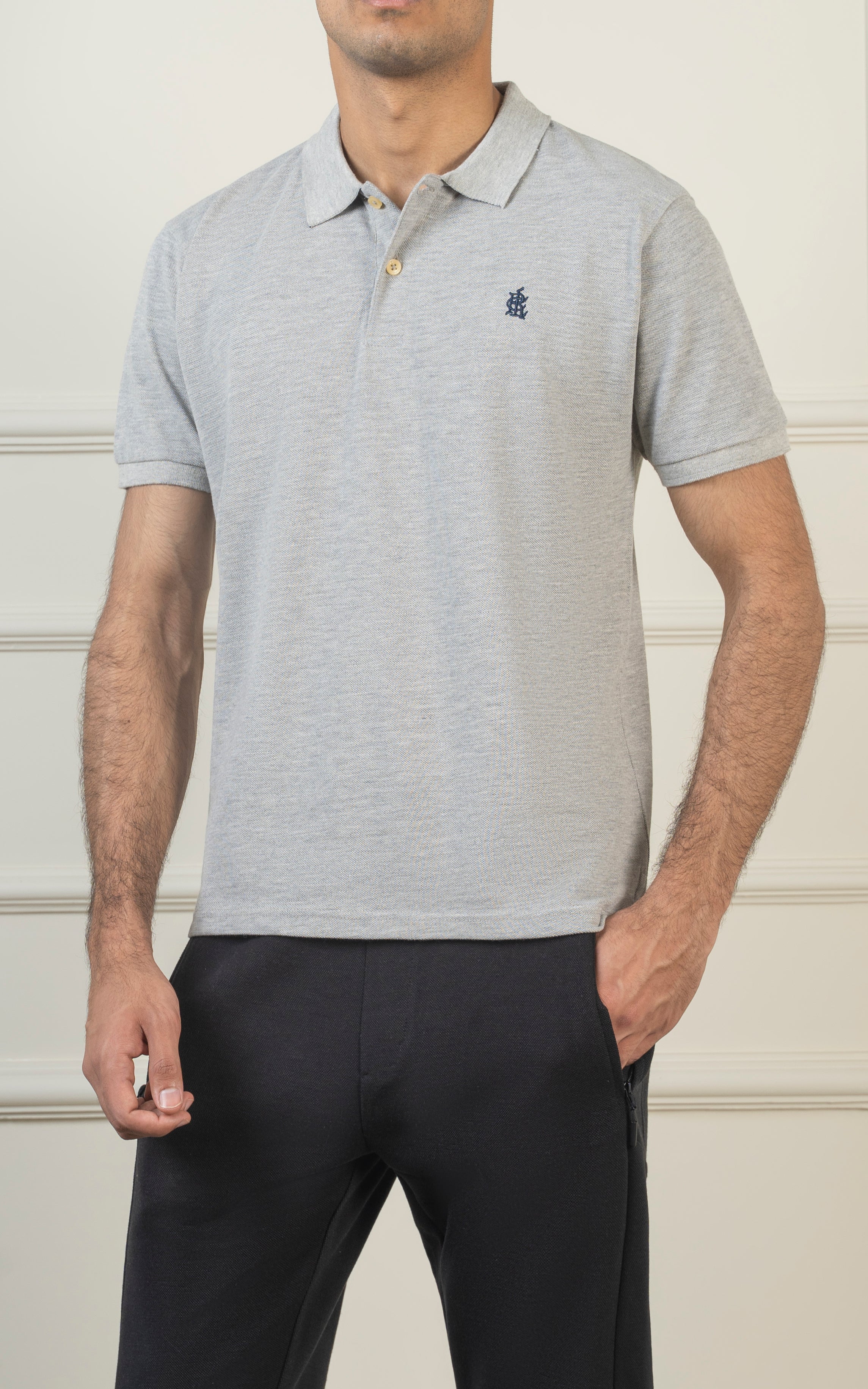 SMART FIT POLO HEATHER GREY