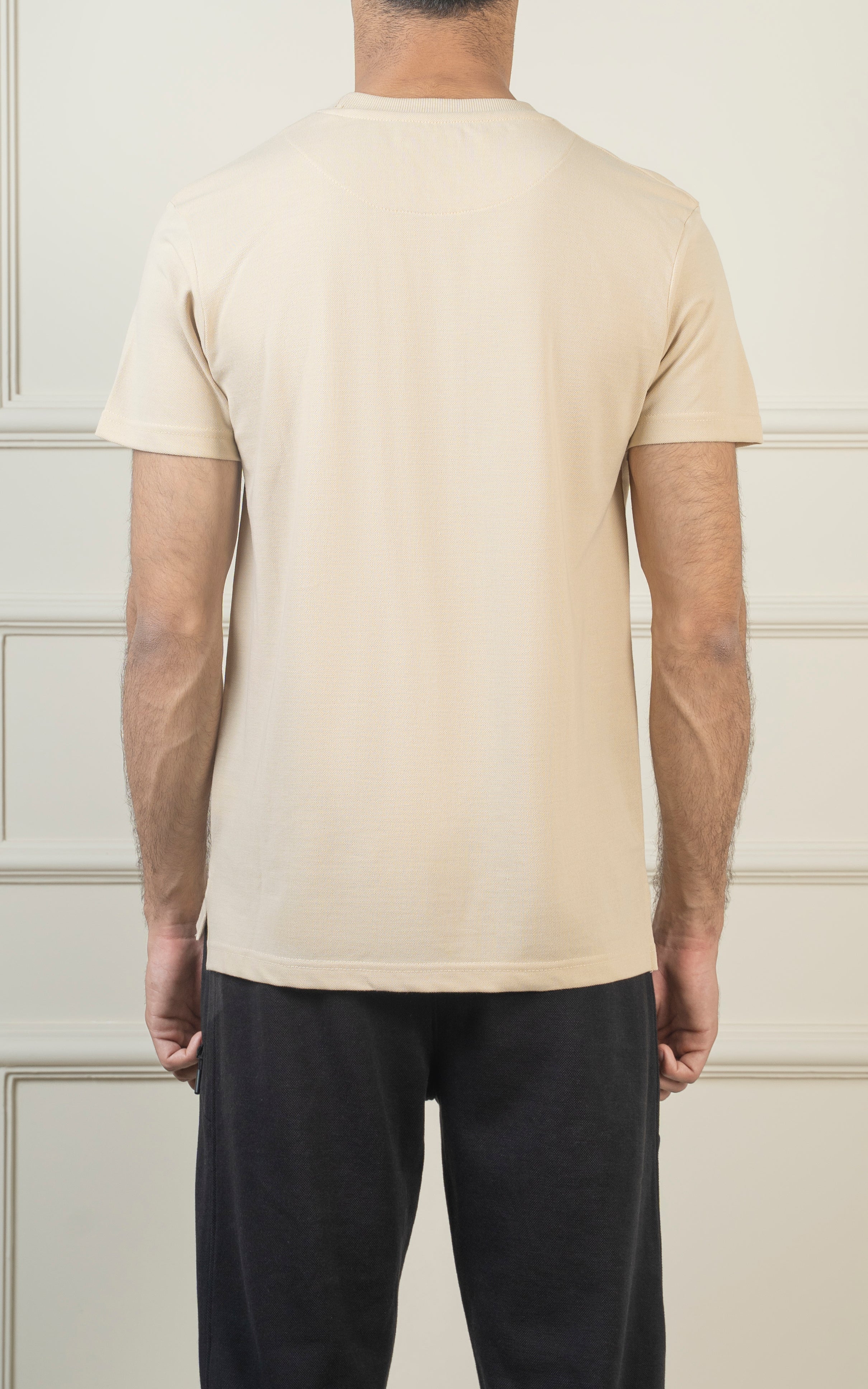 ROUND NECK T SHIRT BEIGE