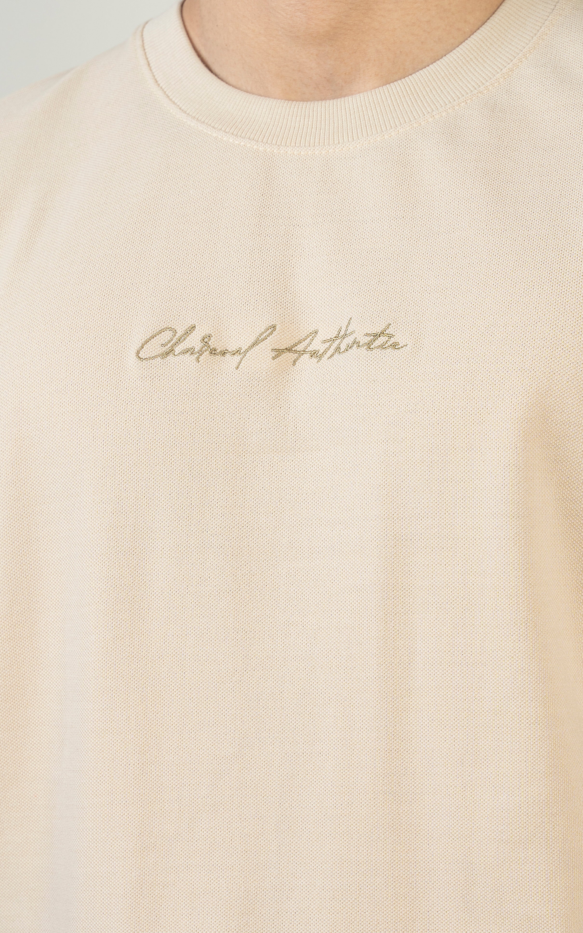 ROUND NECK T SHIRT BEIGE