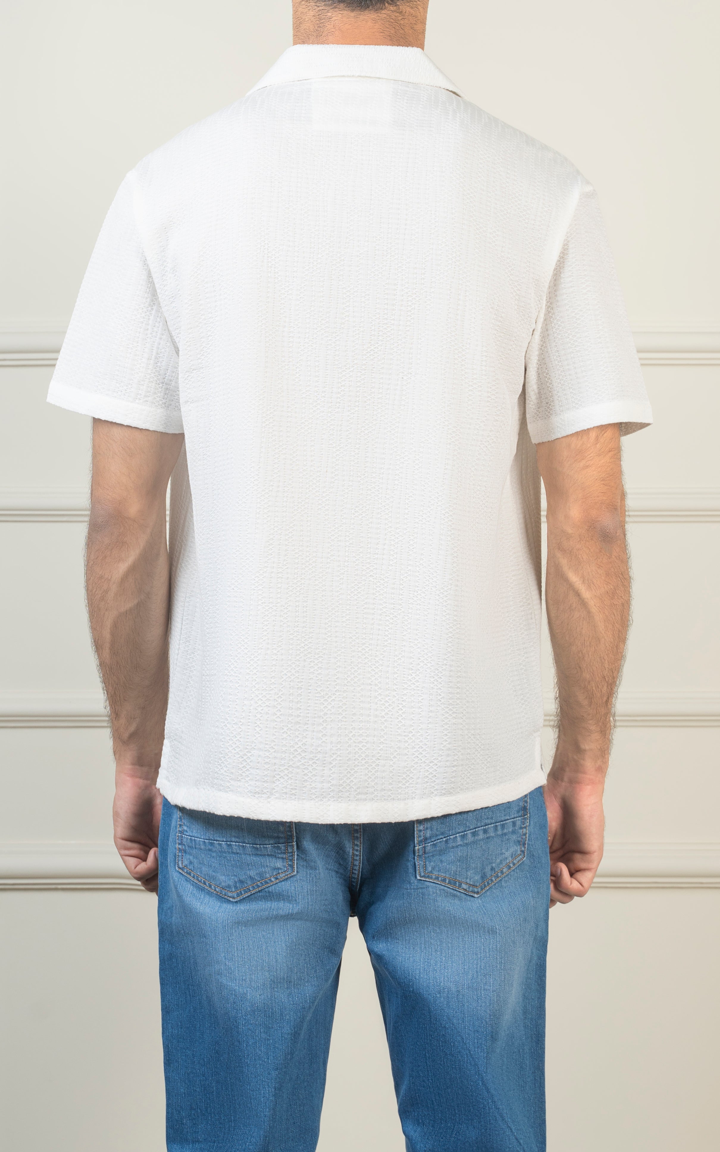 CASUAL SHIRT CUBAN COLLAR WHITE