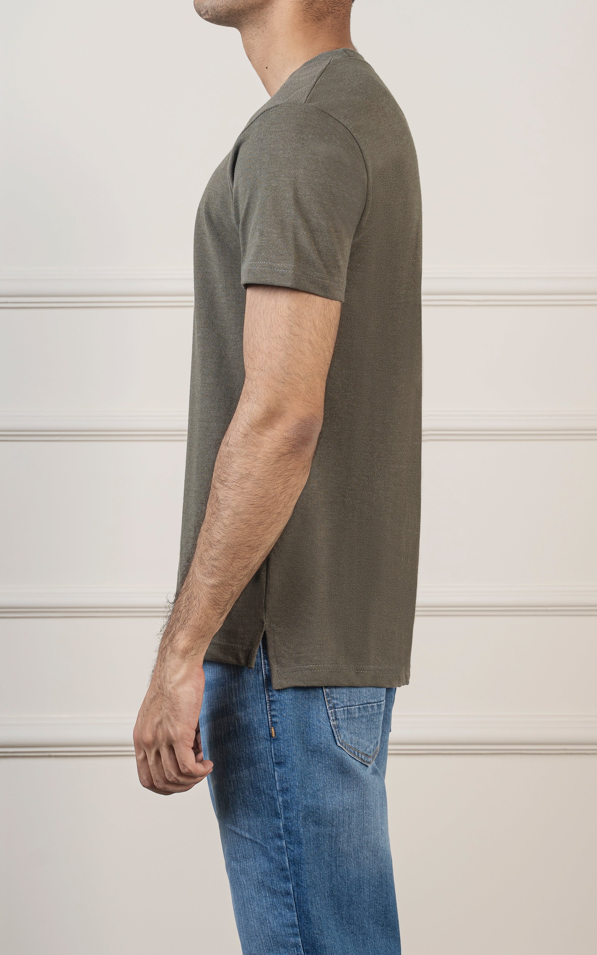 ROUND NECK T SHIRT OLIVE