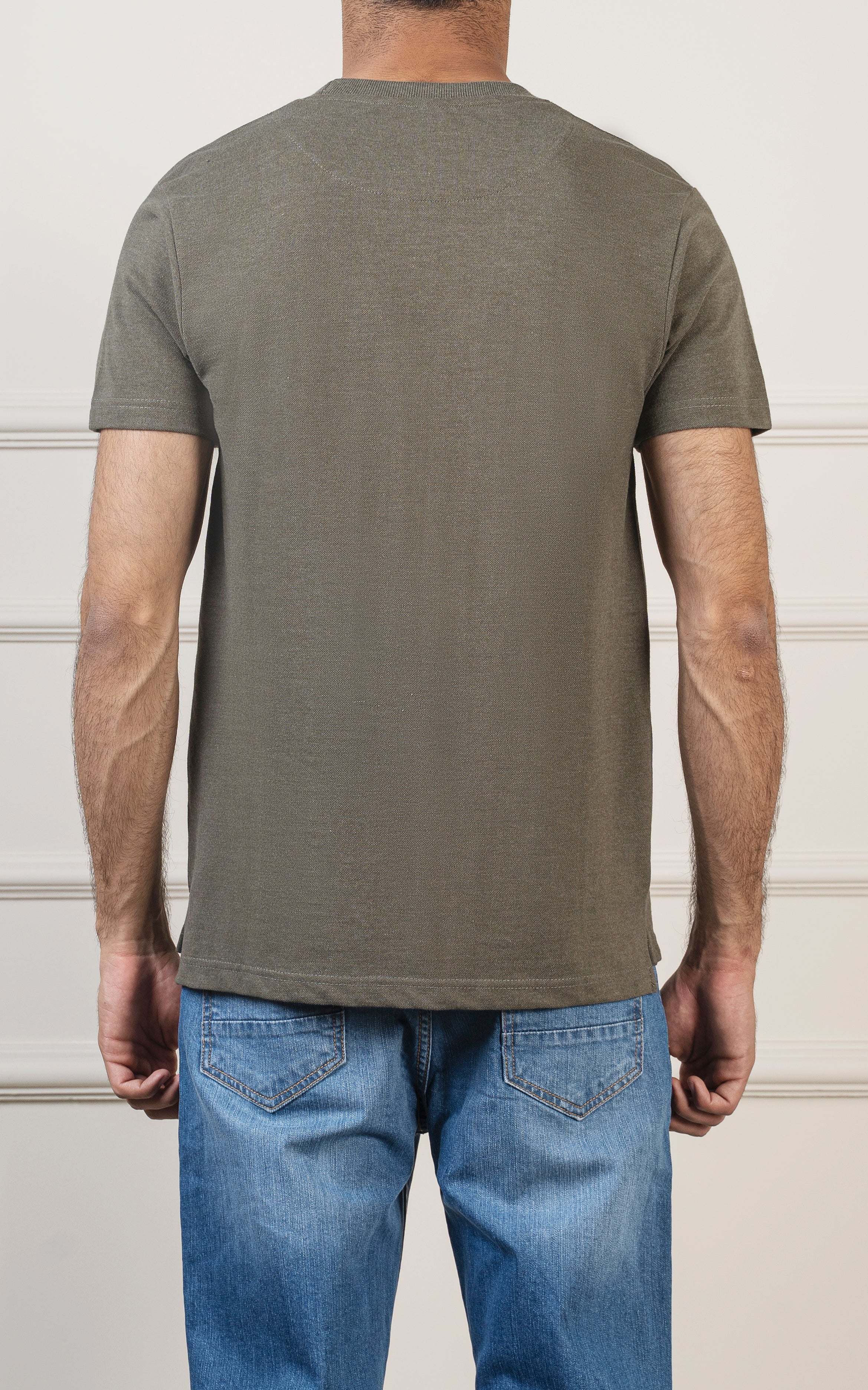 ROUND NECK T SHIRT OLIVE