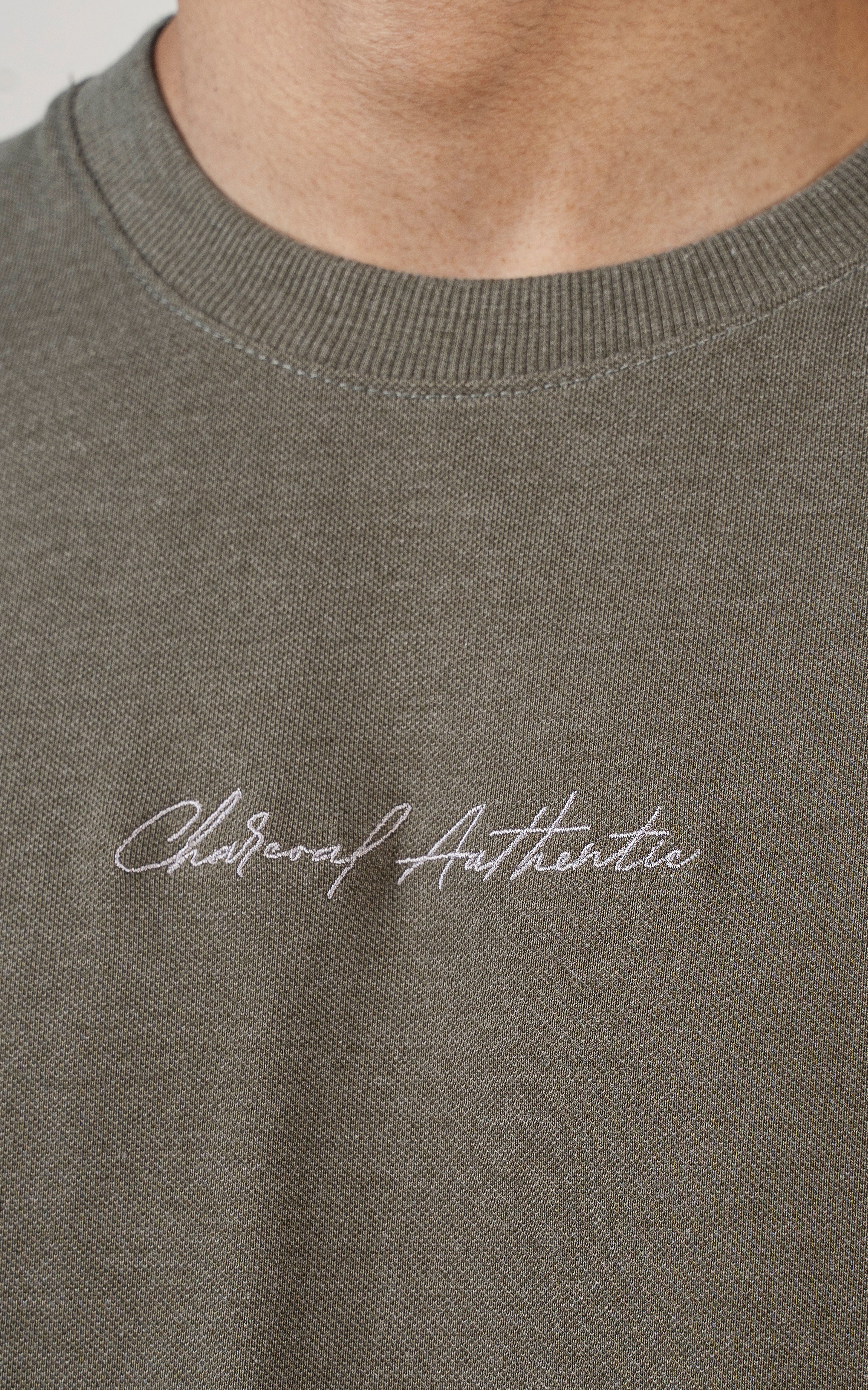 ROUND NECK T SHIRT OLIVE