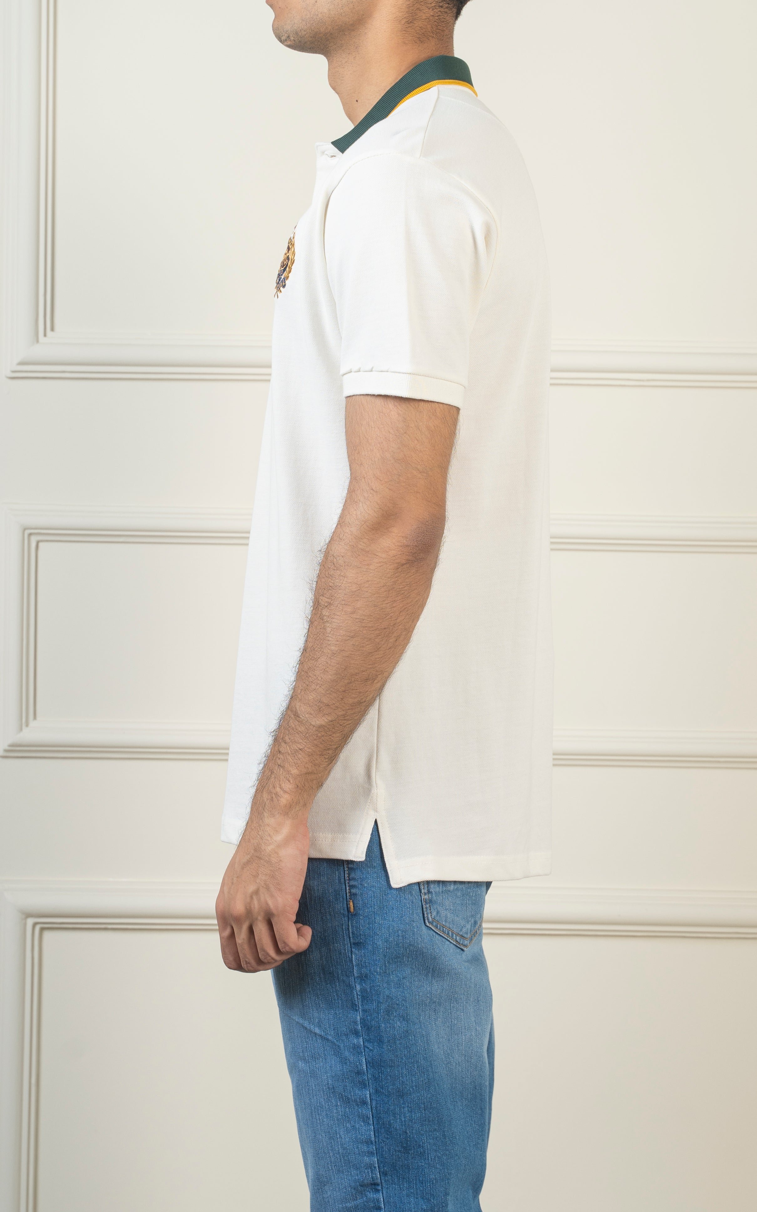 TIPPING CONTRAST COLLAR POLO WHITE