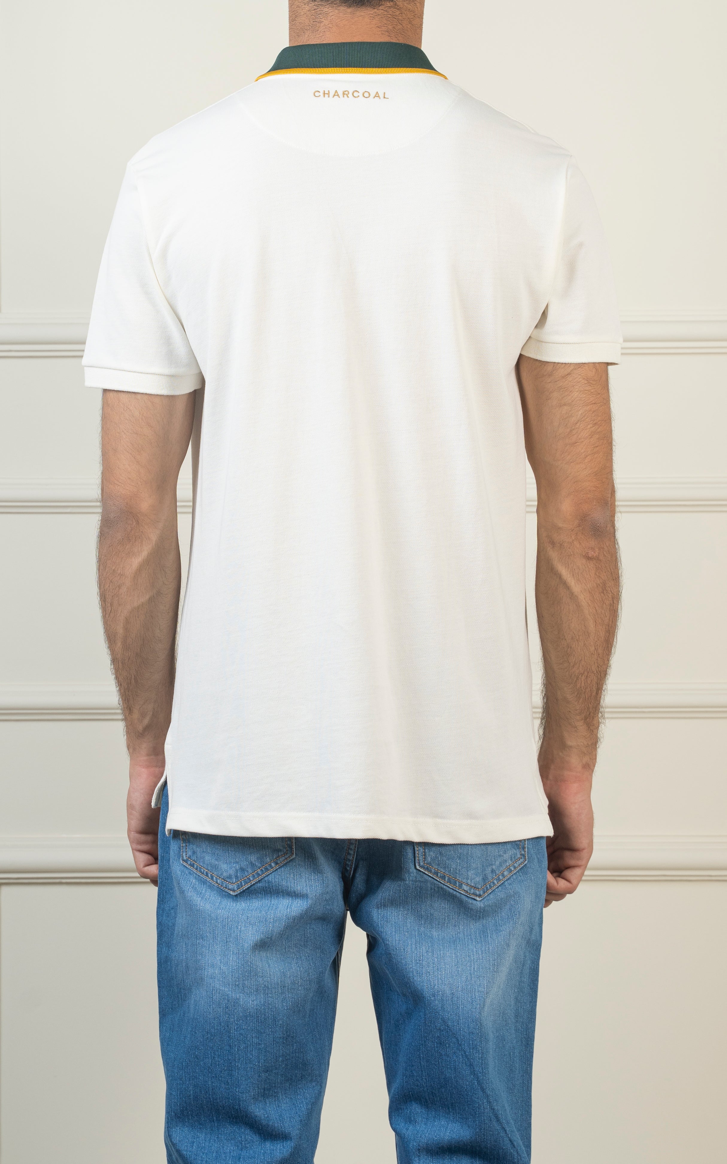 TIPPING CONTRAST COLLAR POLO WHITE