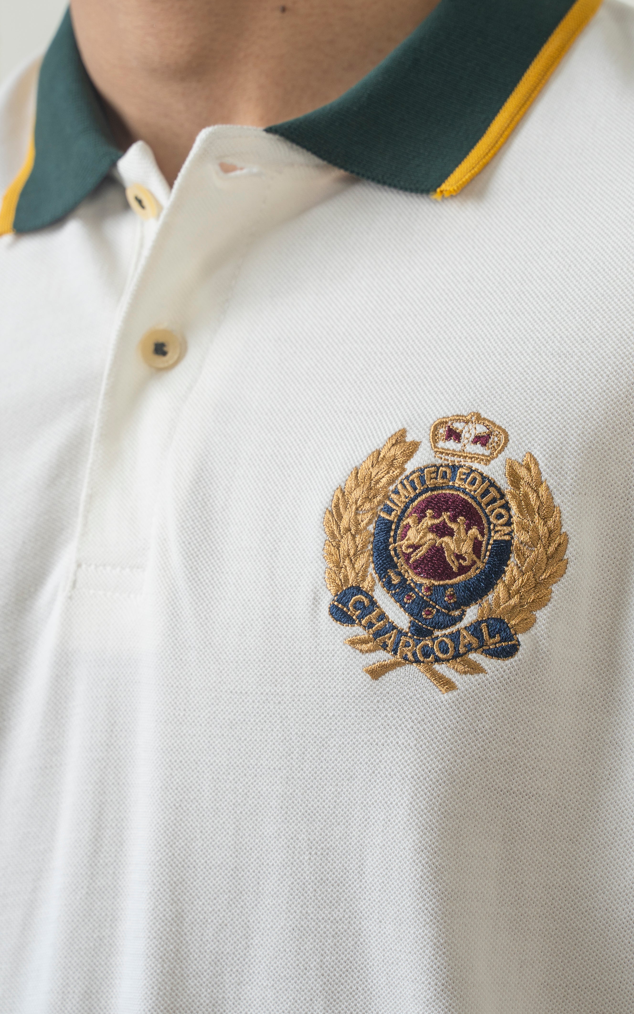 TIPPING CONTRAST COLLAR POLO WHITE