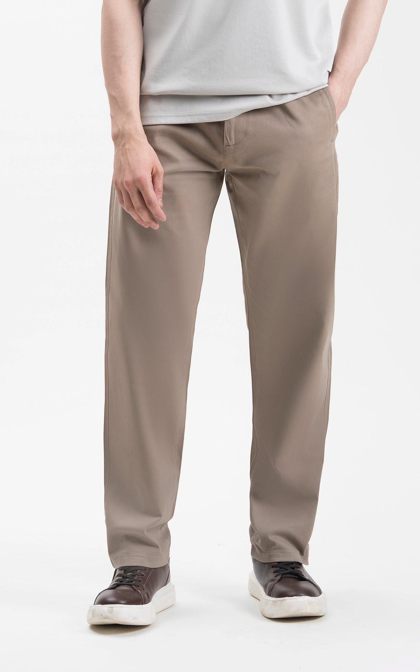 CASUAL PANT REGULAR FIT LIGHT KHAKI