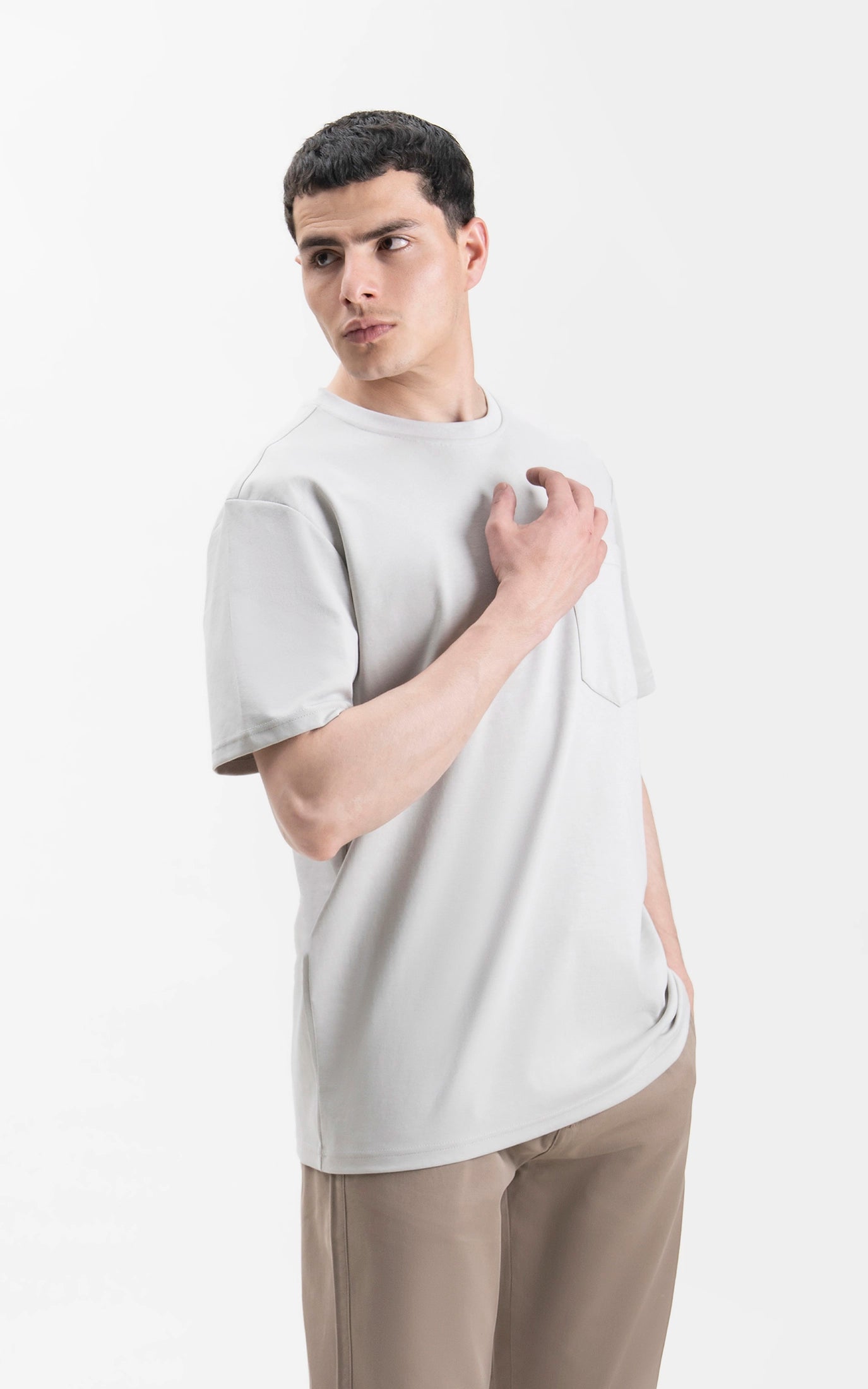 OVERSIZE FIT CREW NECK T-SHIRT ASH GREY