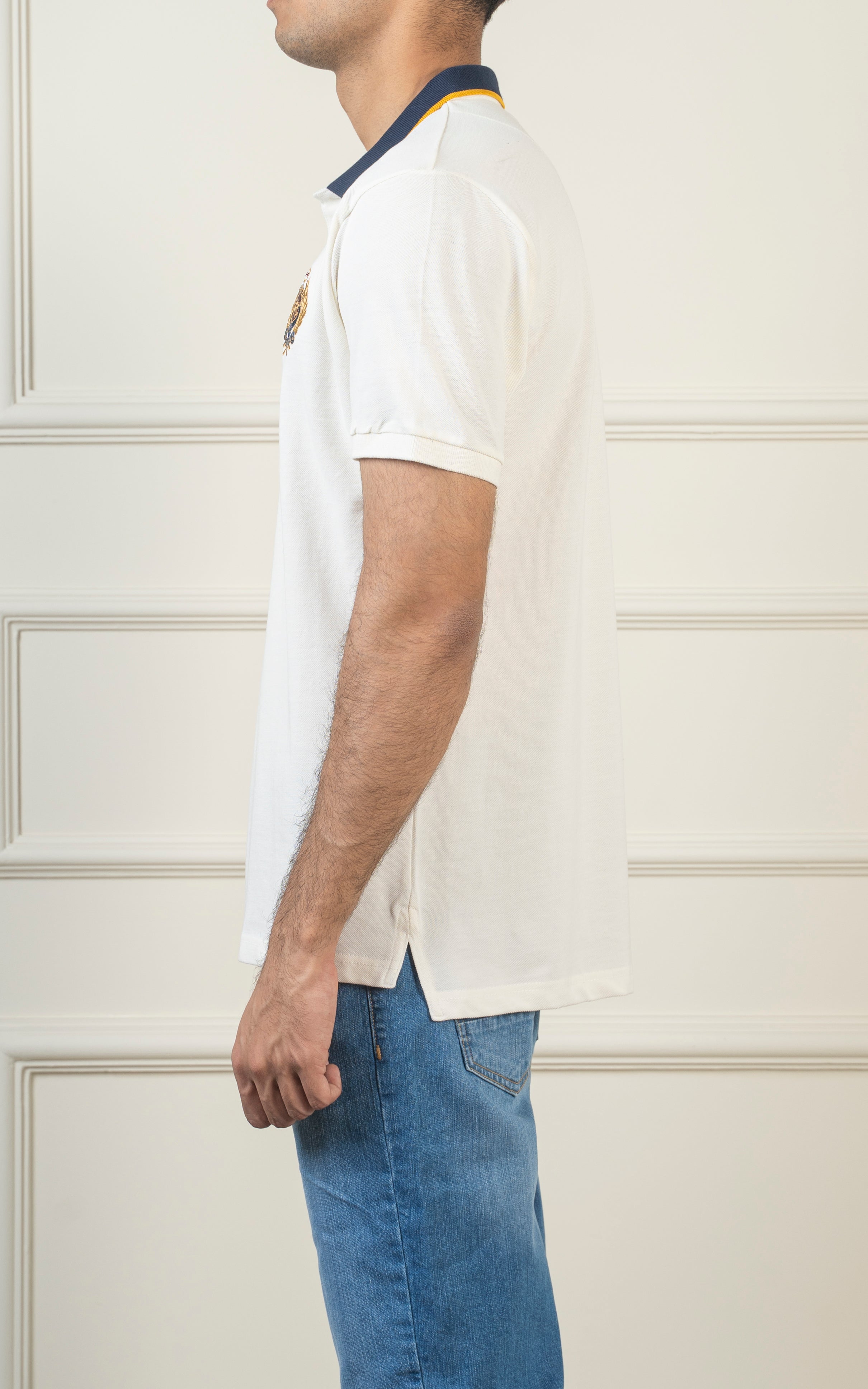 TIPPING CONTRAST COLLAR POLO WHITE