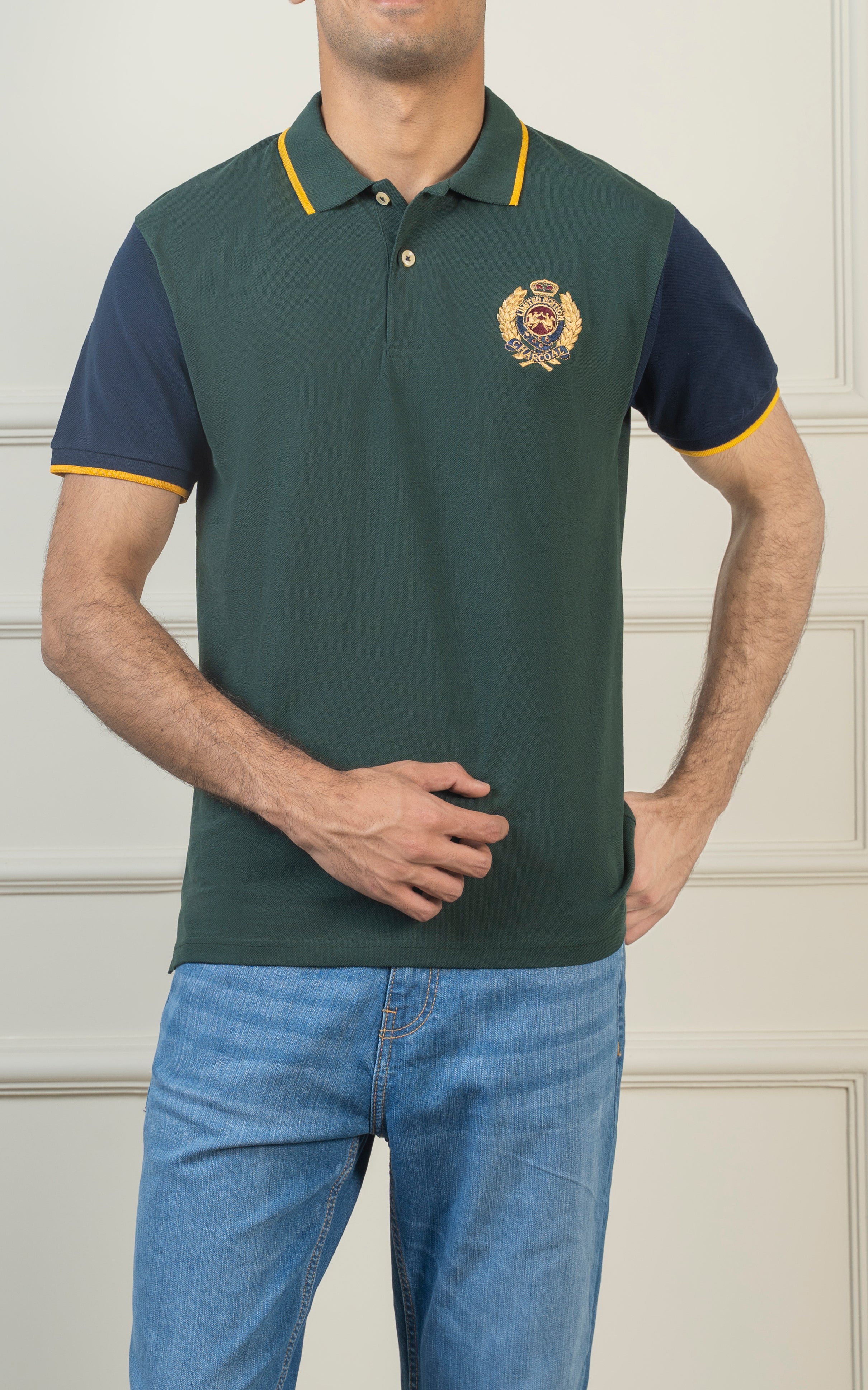TIPPING COLLAR POLO GREEN