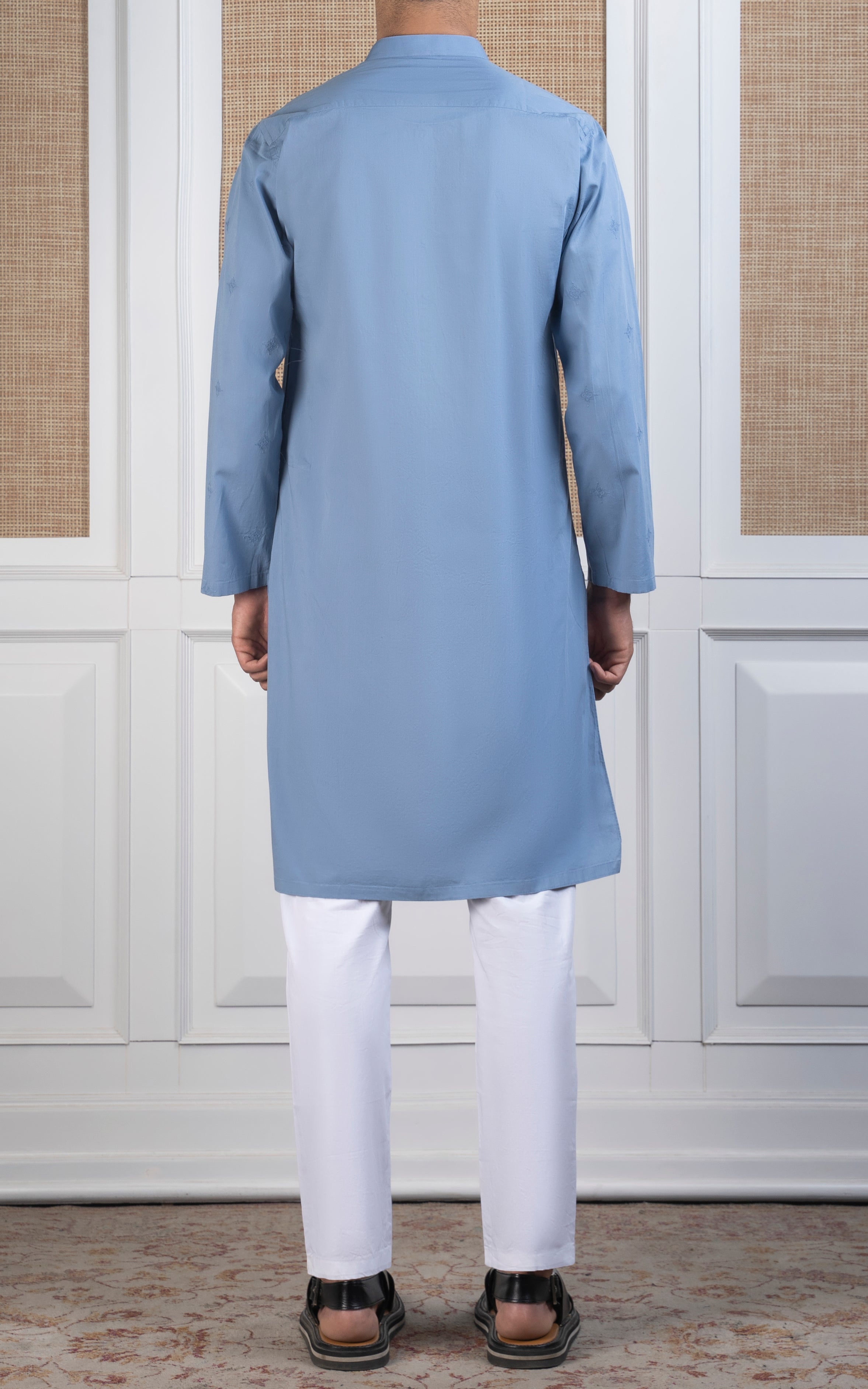 SPRAY EMBROIDERED KURTA- SIGNATURE COLLECTION ICE BLUE