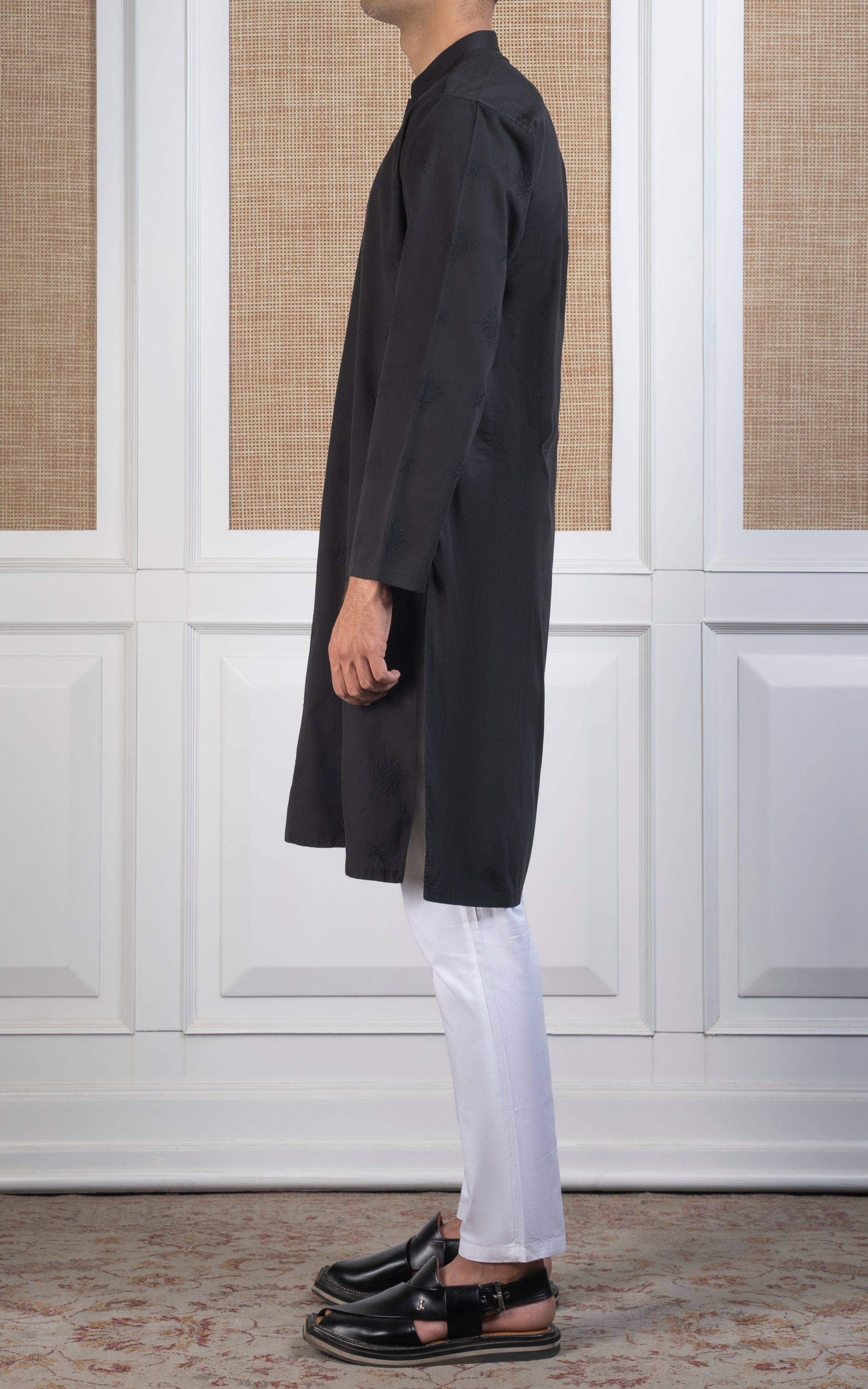 SPRAY EMBROIDERED KURTA- SIGNATURE COLLECTION BLACK