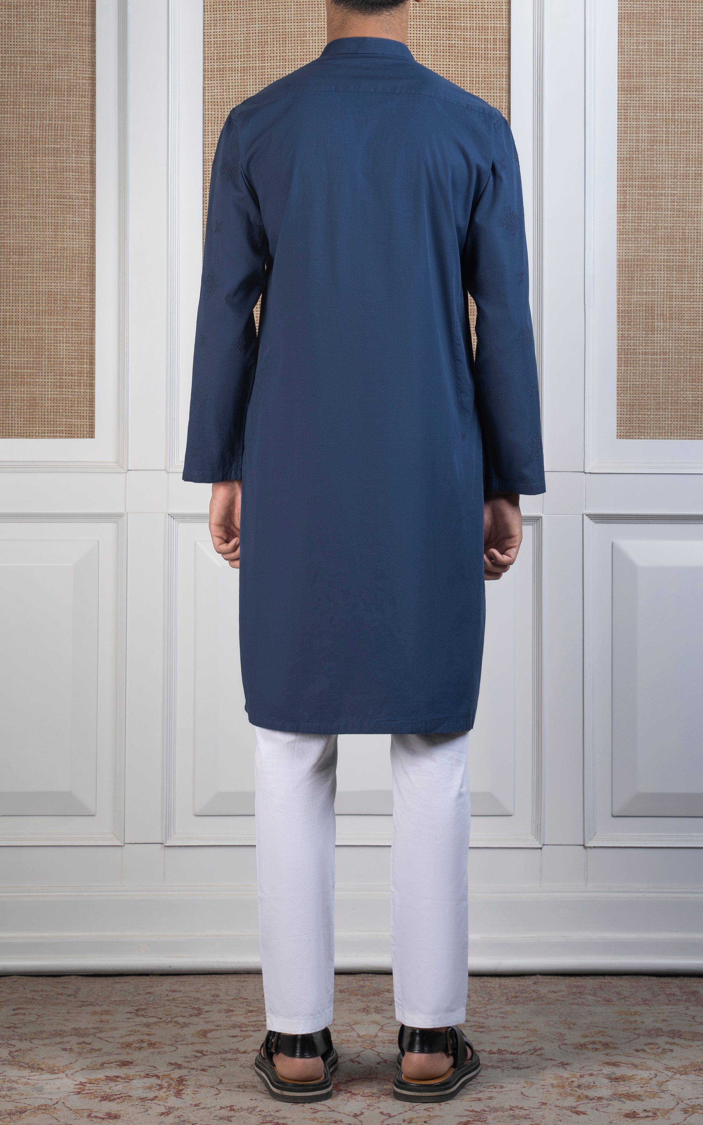 SPRAY EMBROIDERED KURTA- SIGNATURE COLLECTION INDIGO BLUE