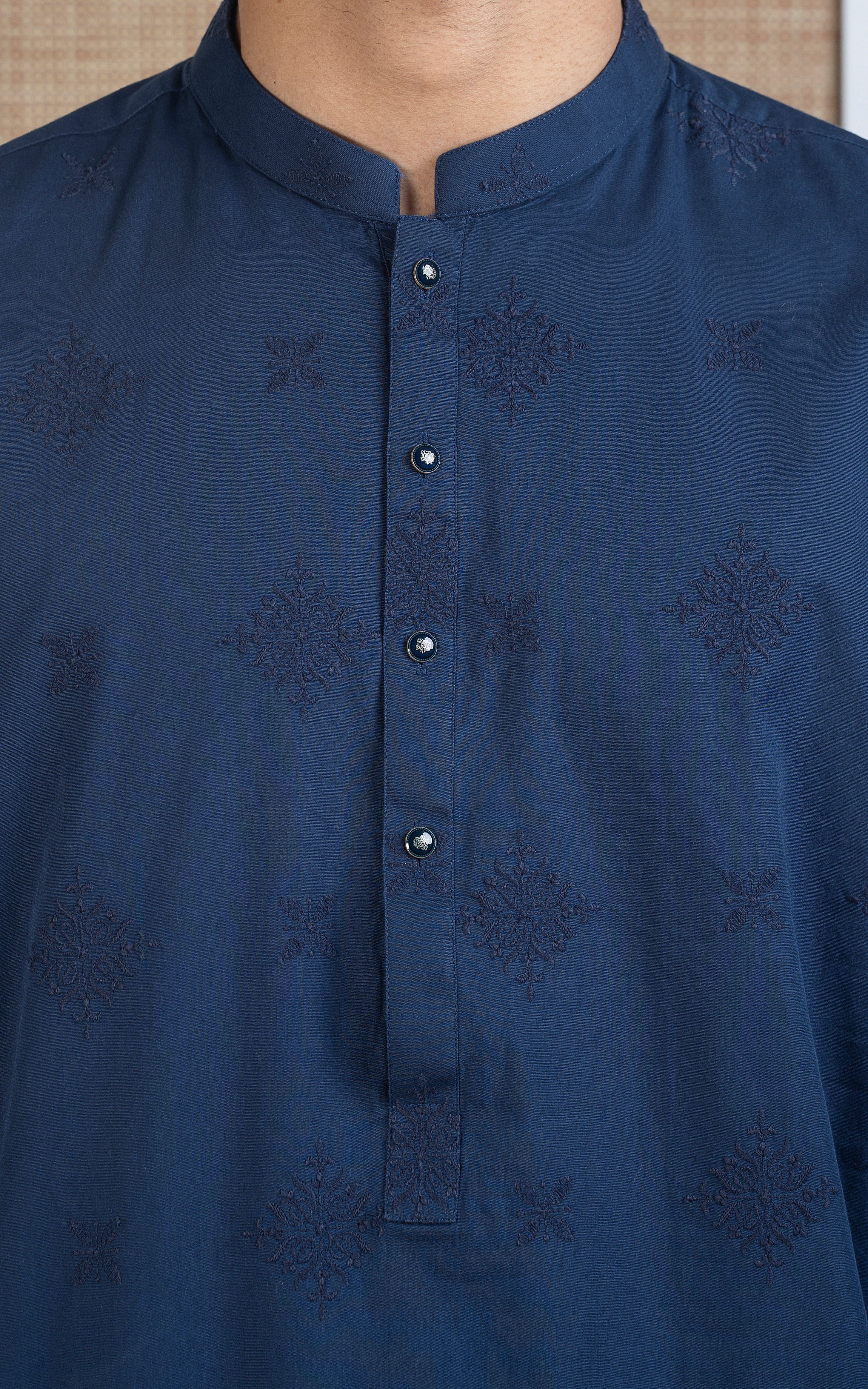 SPRAY EMBROIDERED KURTA- SIGNATURE COLLECTION INDIGO BLUE
