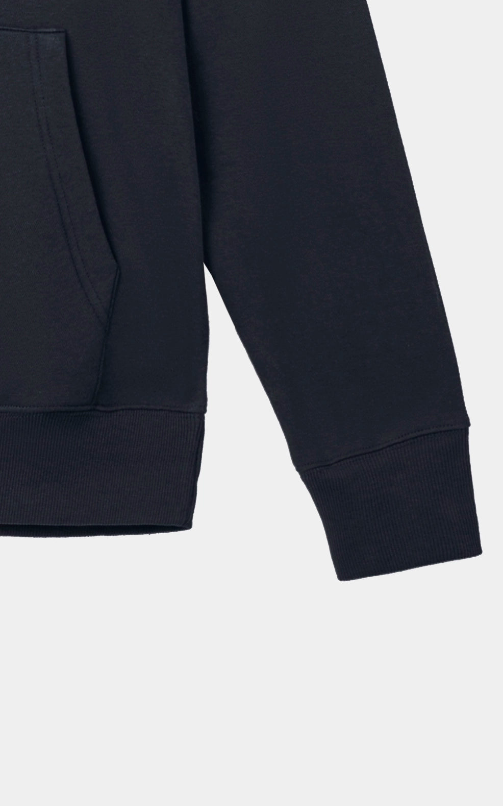 FLEECE EMBROIDERED COLLARED BLACK