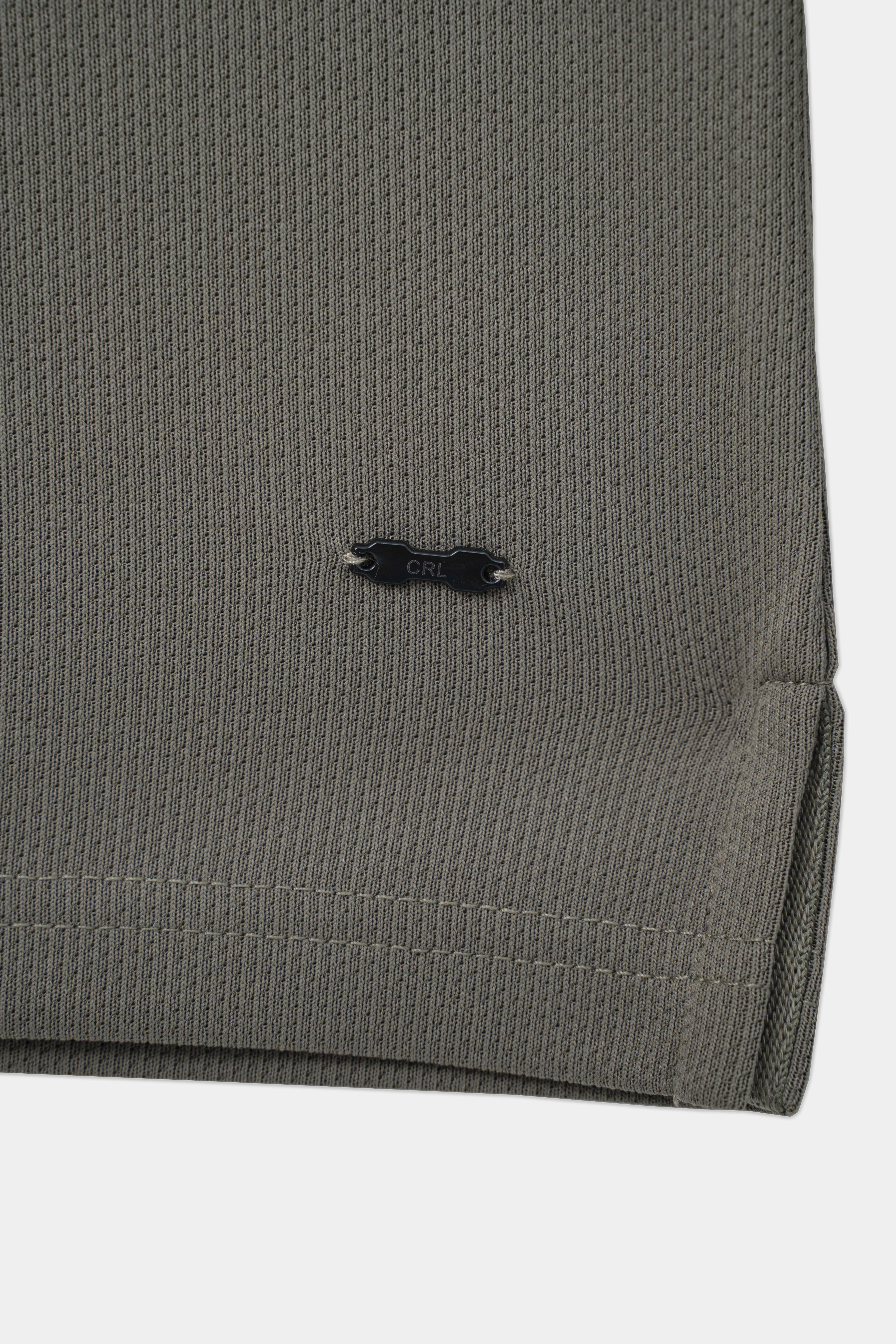 KNITTED TEXTURED POLO SHIRT GREEN