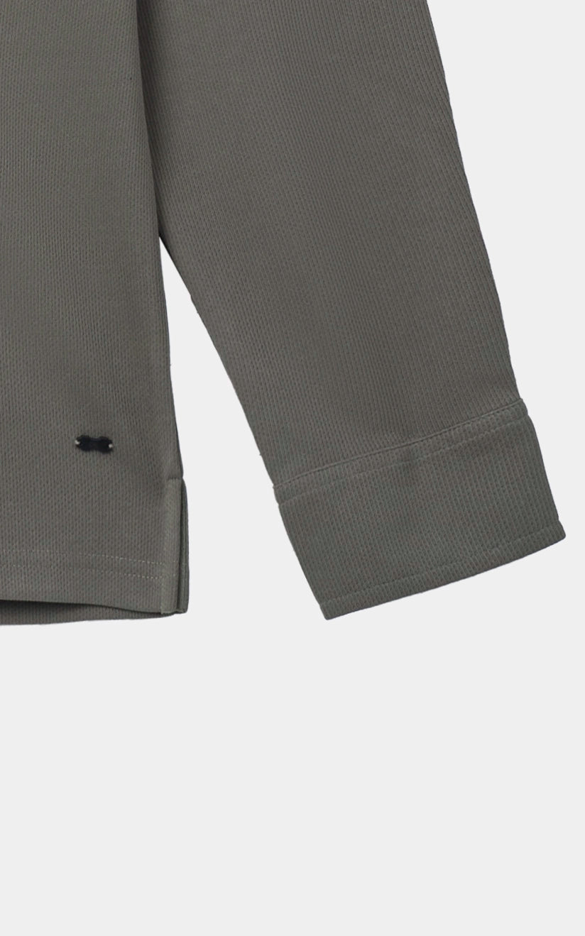 KNITTED TEXTURED POLO SHIRT GREEN