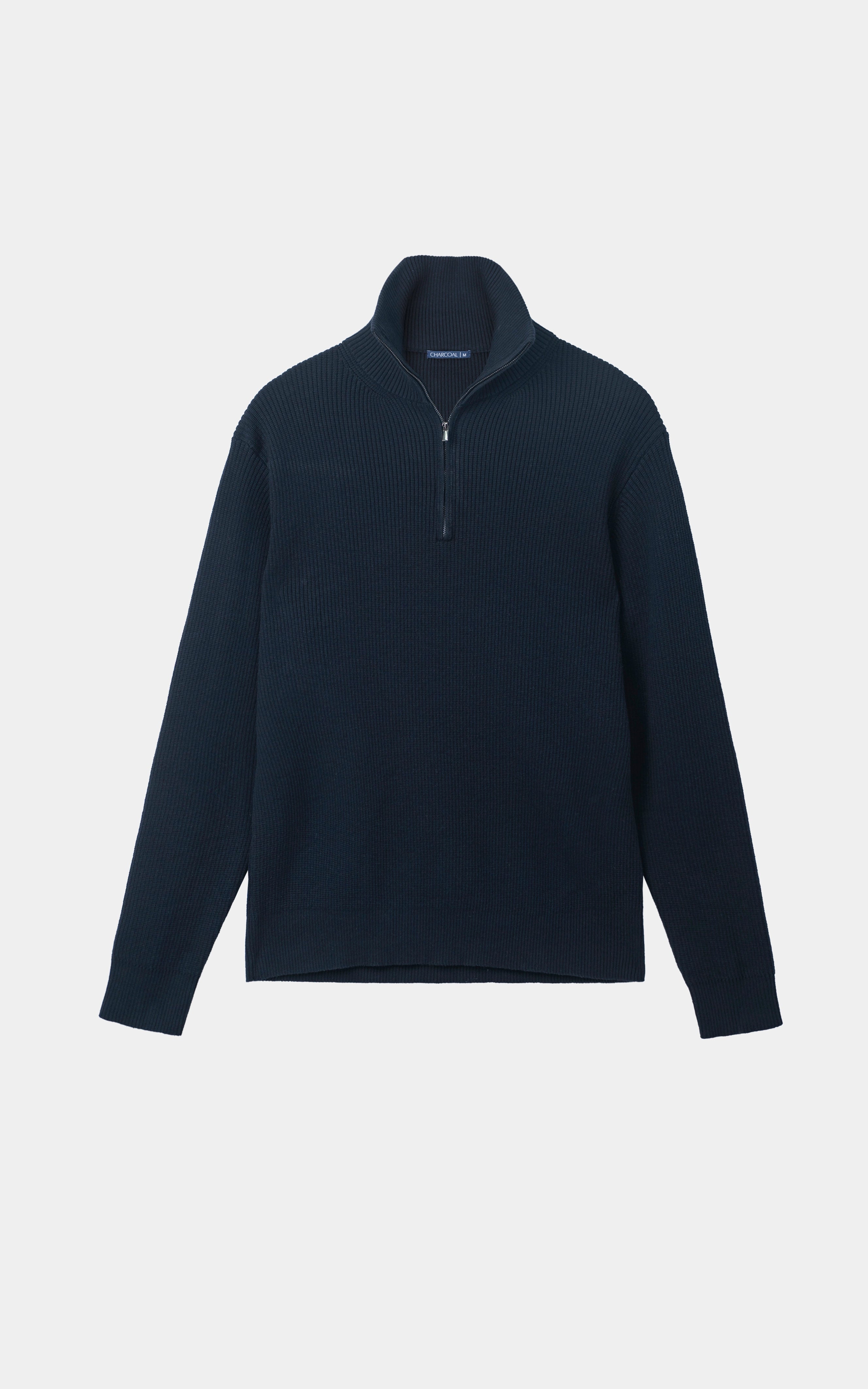 Half-Zip Mock neck Sweater Navy